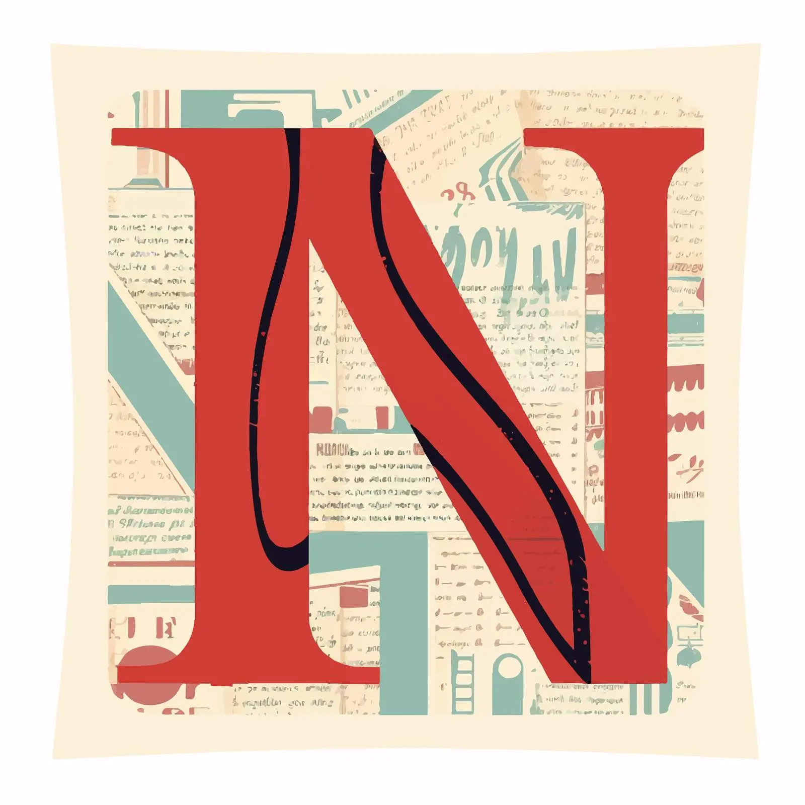 Paper with Newspaper Pattern and Abstract Shapes — free download from Dotvec