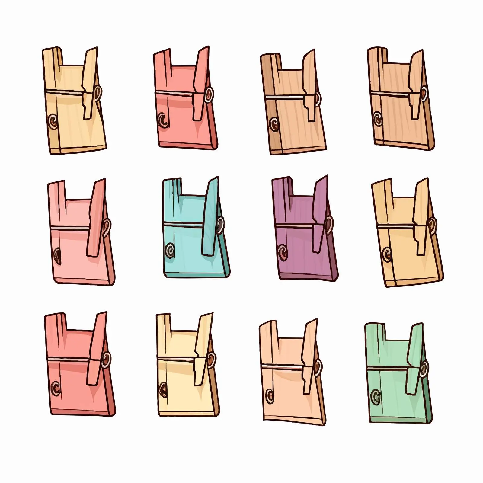 Paper Pieces on Clothespins Vector Art — free download from Dotvec