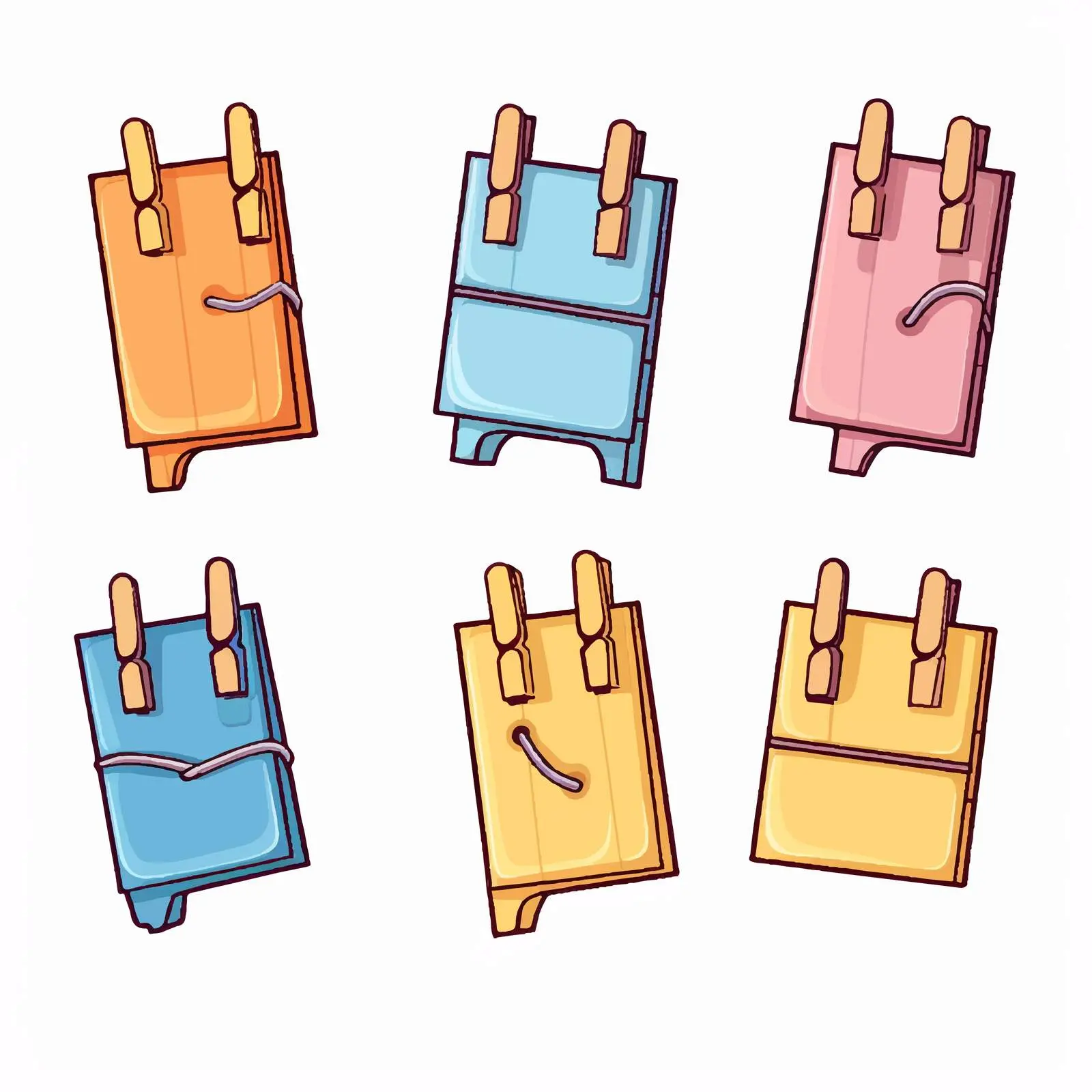 Clothespins Holding Paper Pieces Clip Art — free download from Dotvec