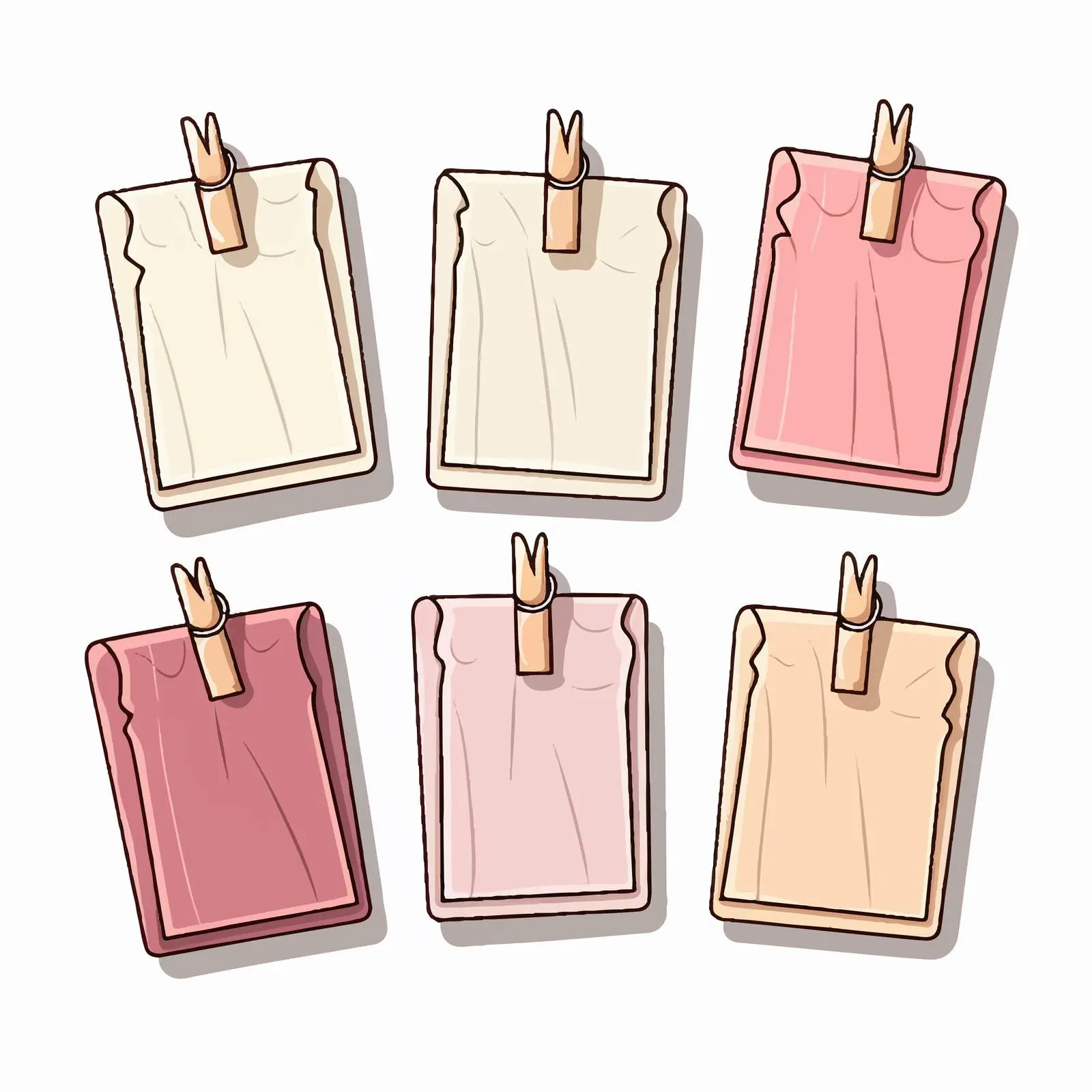 Clothespins Holding Paper Pieces Isolated Vector Art — free download from Dotvec