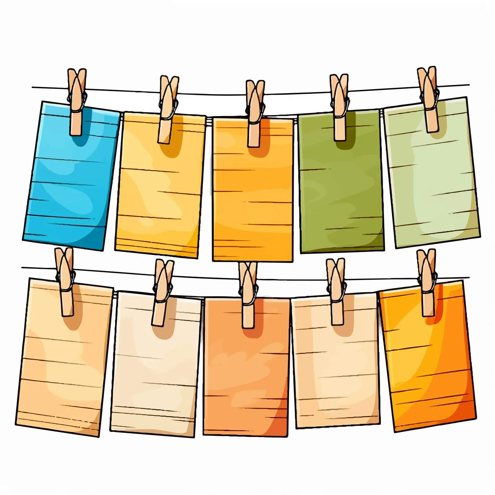 Papers on Clothespins Isolated Vector Art — free download from Dotvec