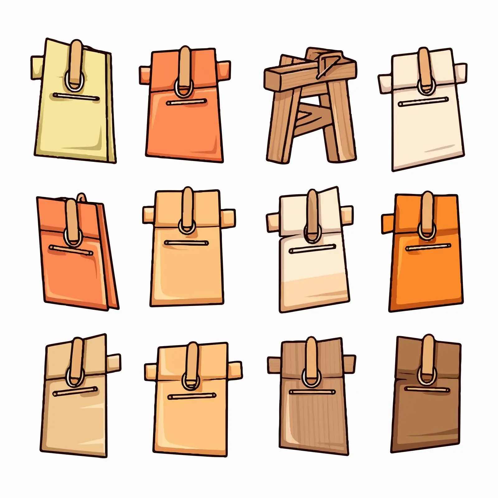 Paper Pieces on Clothespins Vector Art — free download from Dotvec