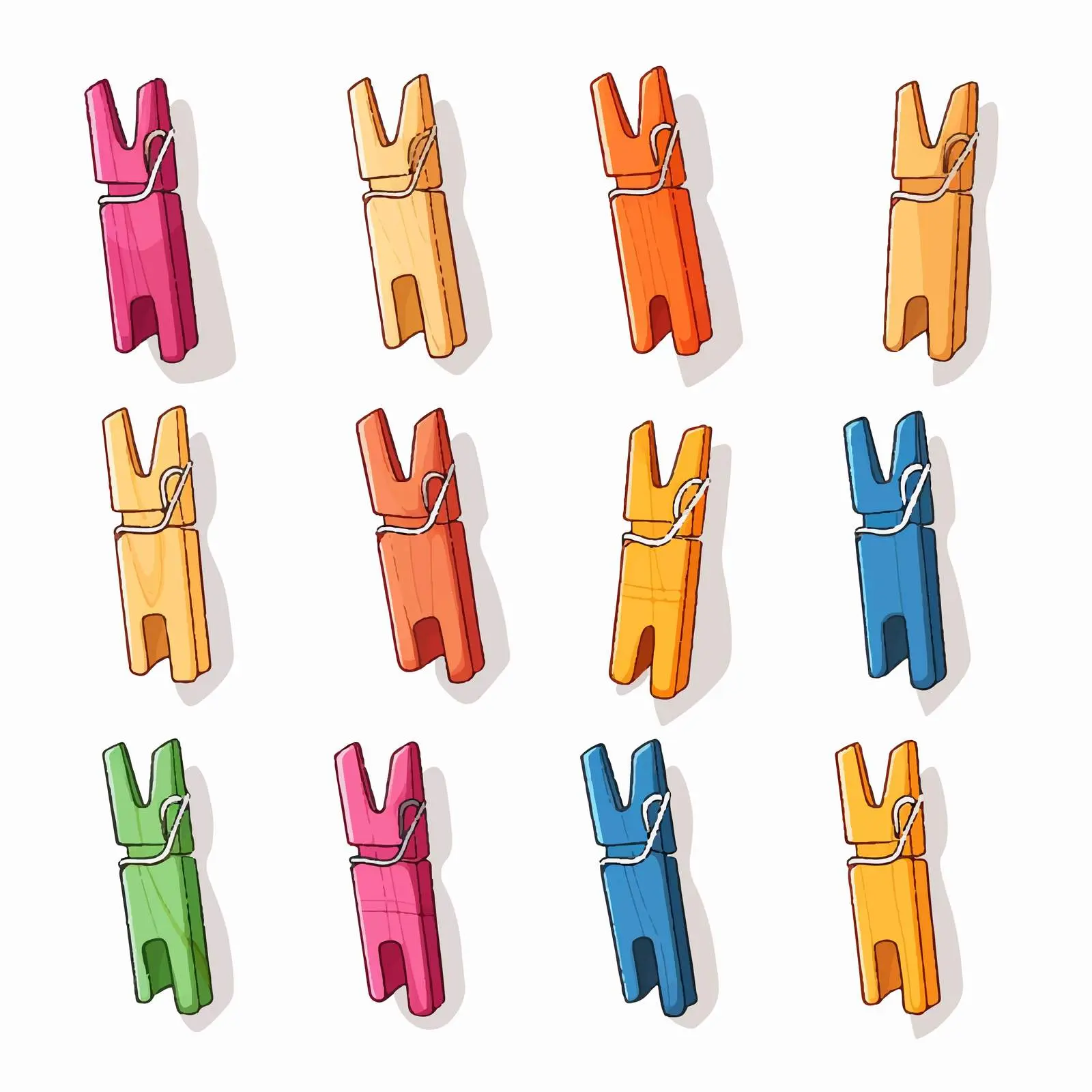Paper Pieces on Clothespins Clip Art — free download from Dotvec