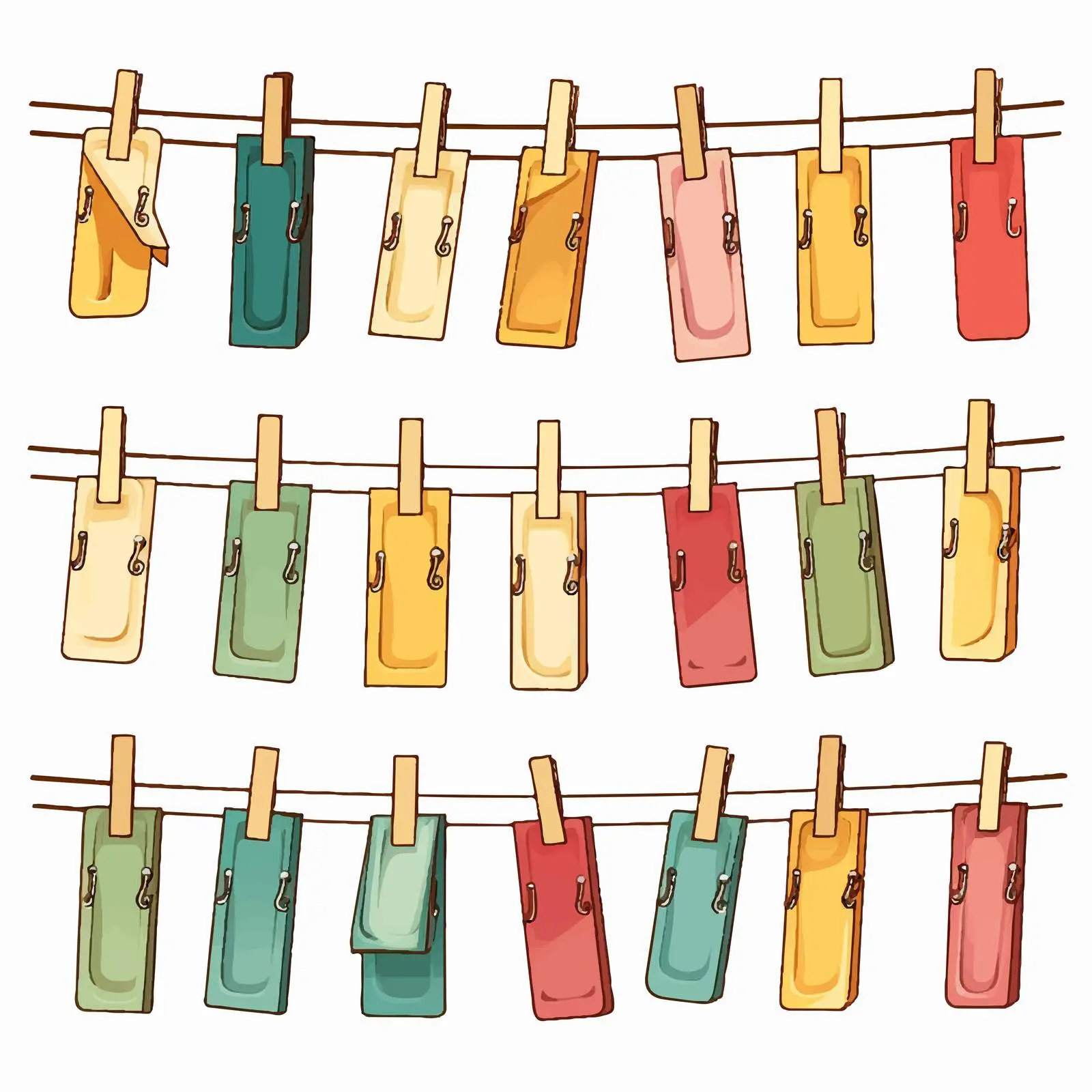 Papers on Clothespins Clipart — free download from Dotvec