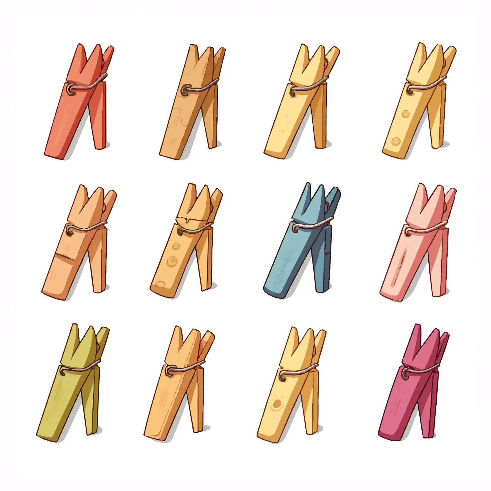 Papers with Clothespins Clipart Illustration — free download from Dotvec