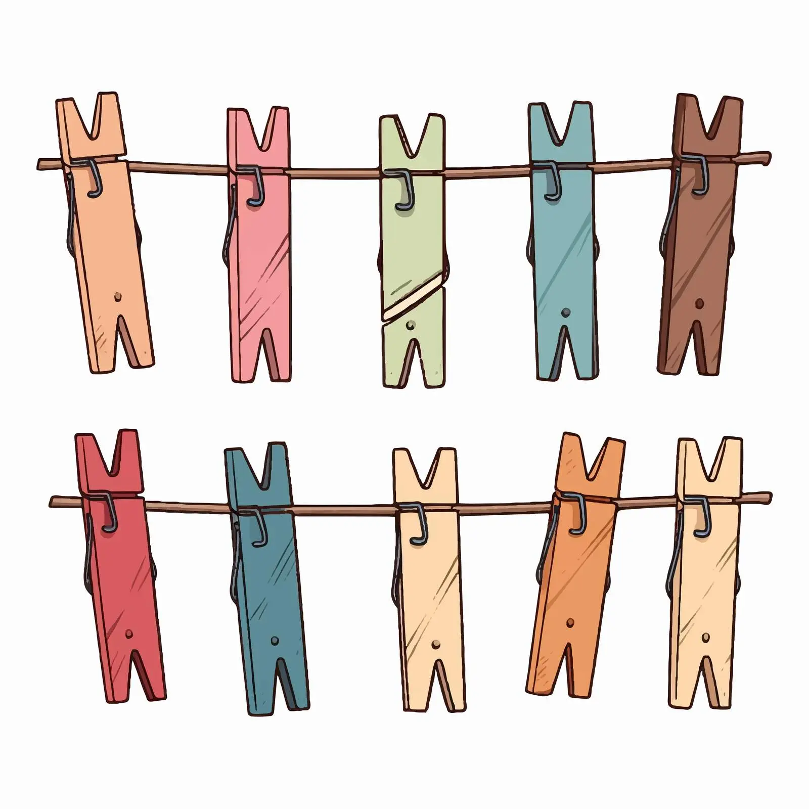 Clothespins Holding Paper Pieces Clip Art — free download from Dotvec