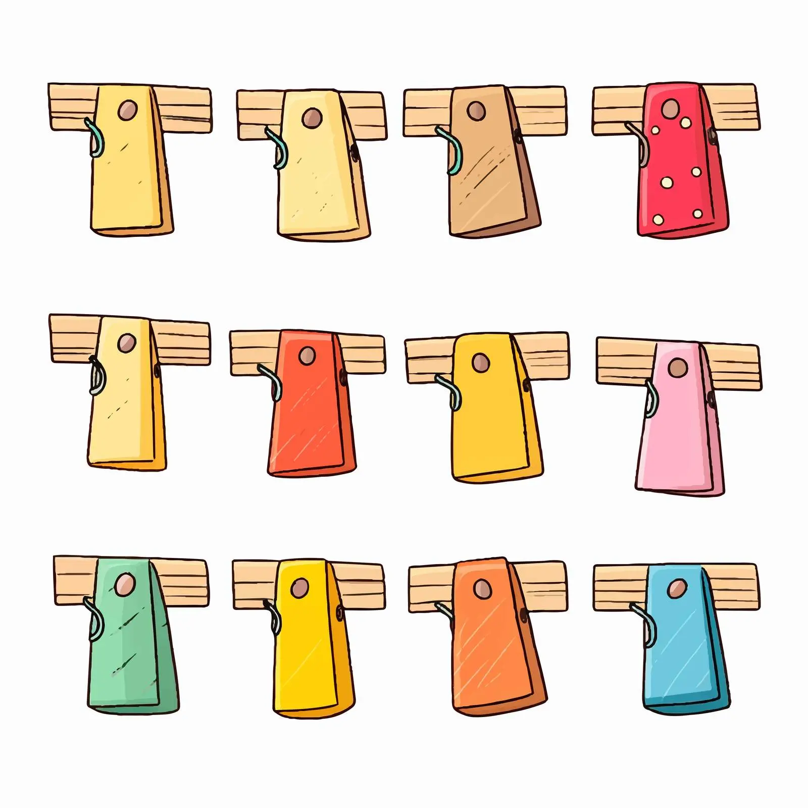 Clothespins Holding Paper Vectors for Designs — free download from Dotvec