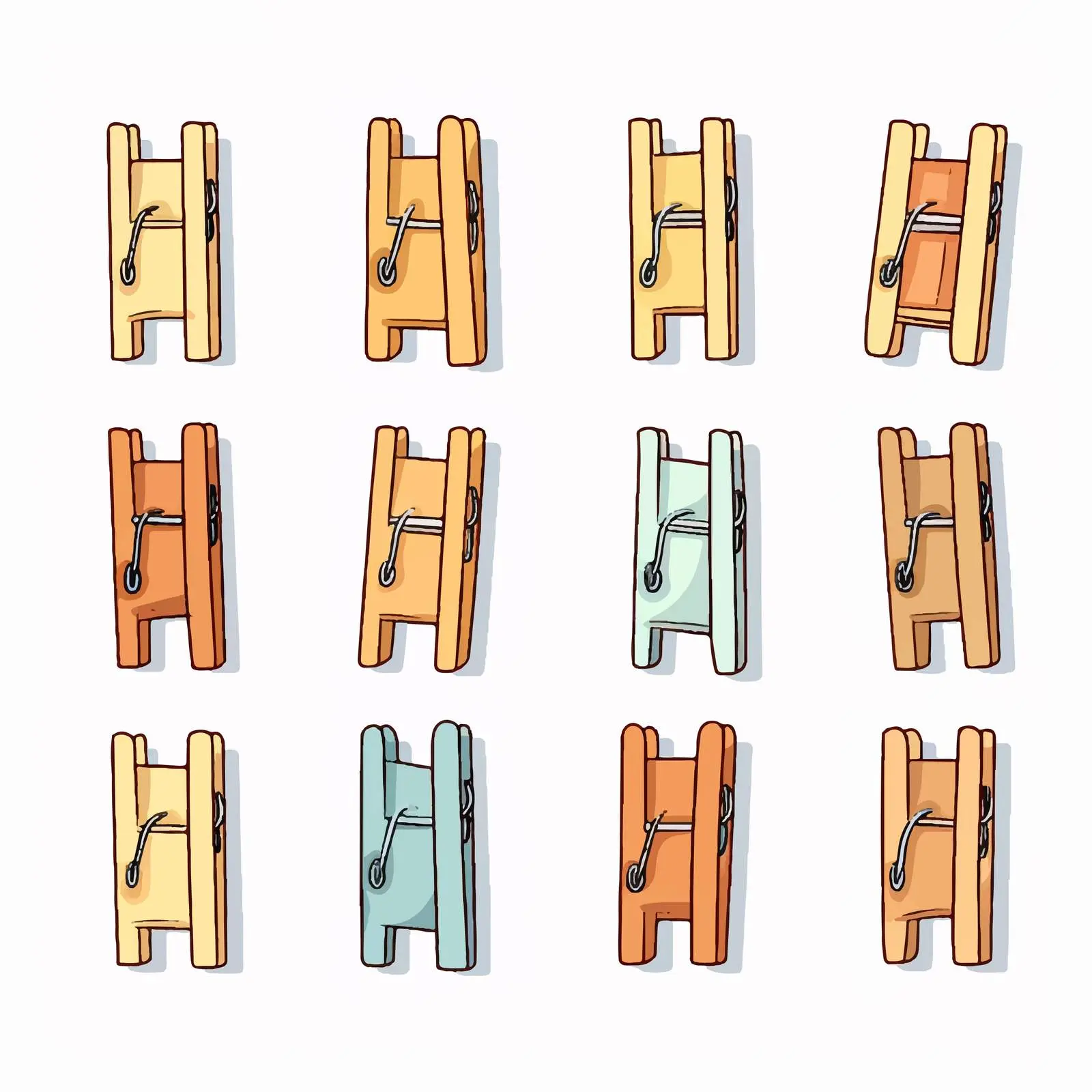 Clothespins Holding Pieces of Paper Vector Art — free download from Dotvec
