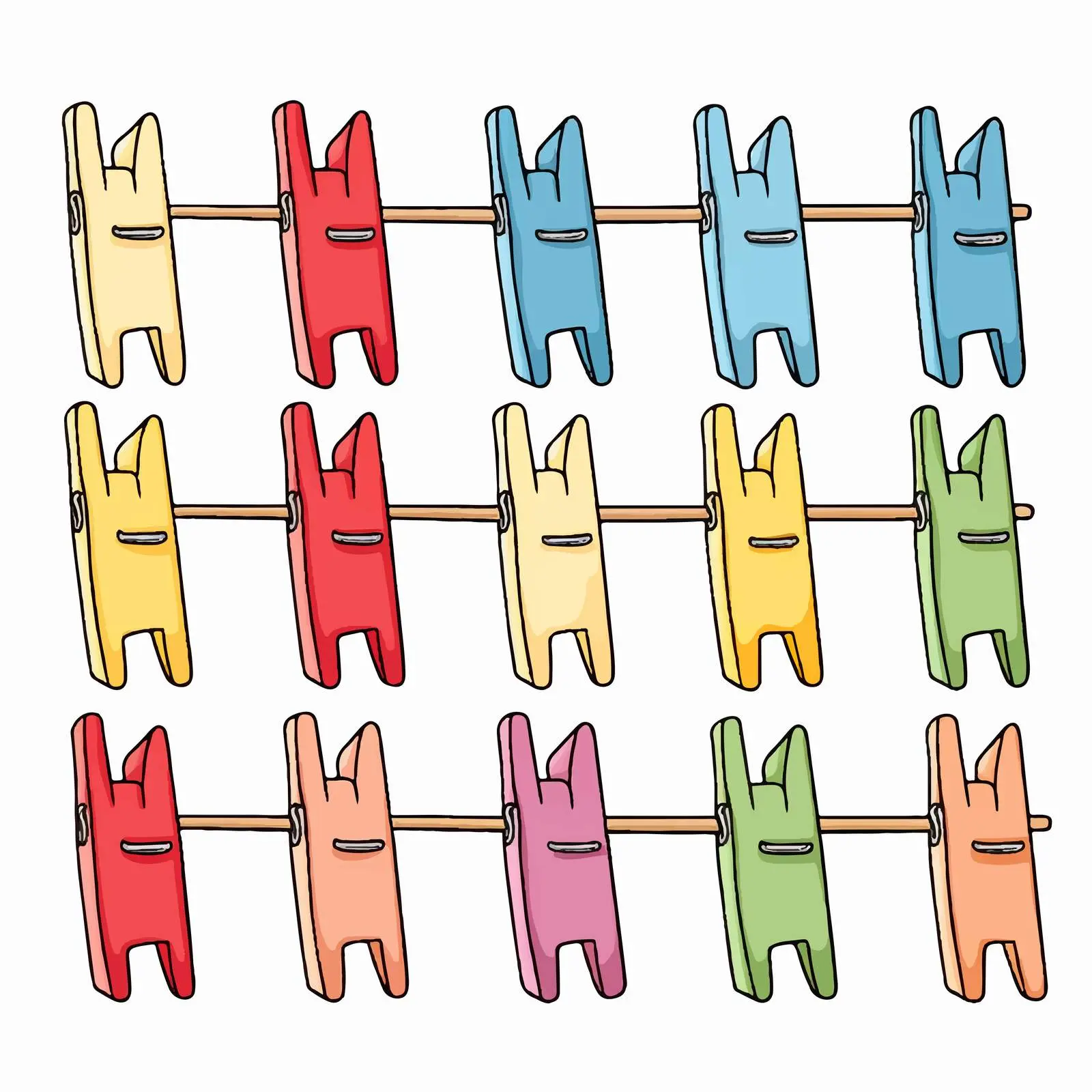 Clothespins Holding Pieces of Paper Illustration — free download from Dotvec