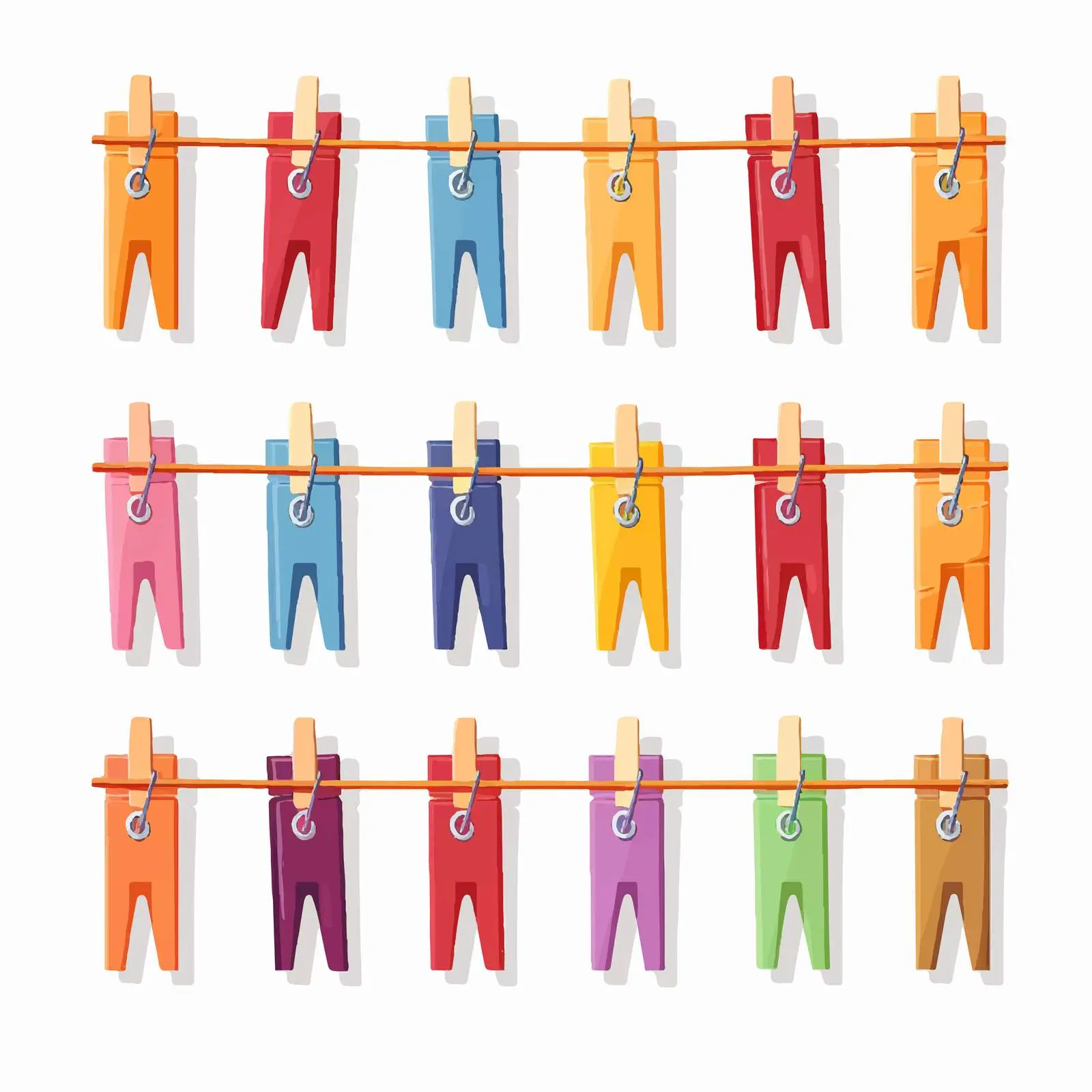 Clothespins Holding Paper Clips Vector Illustration — free download from Dotvec