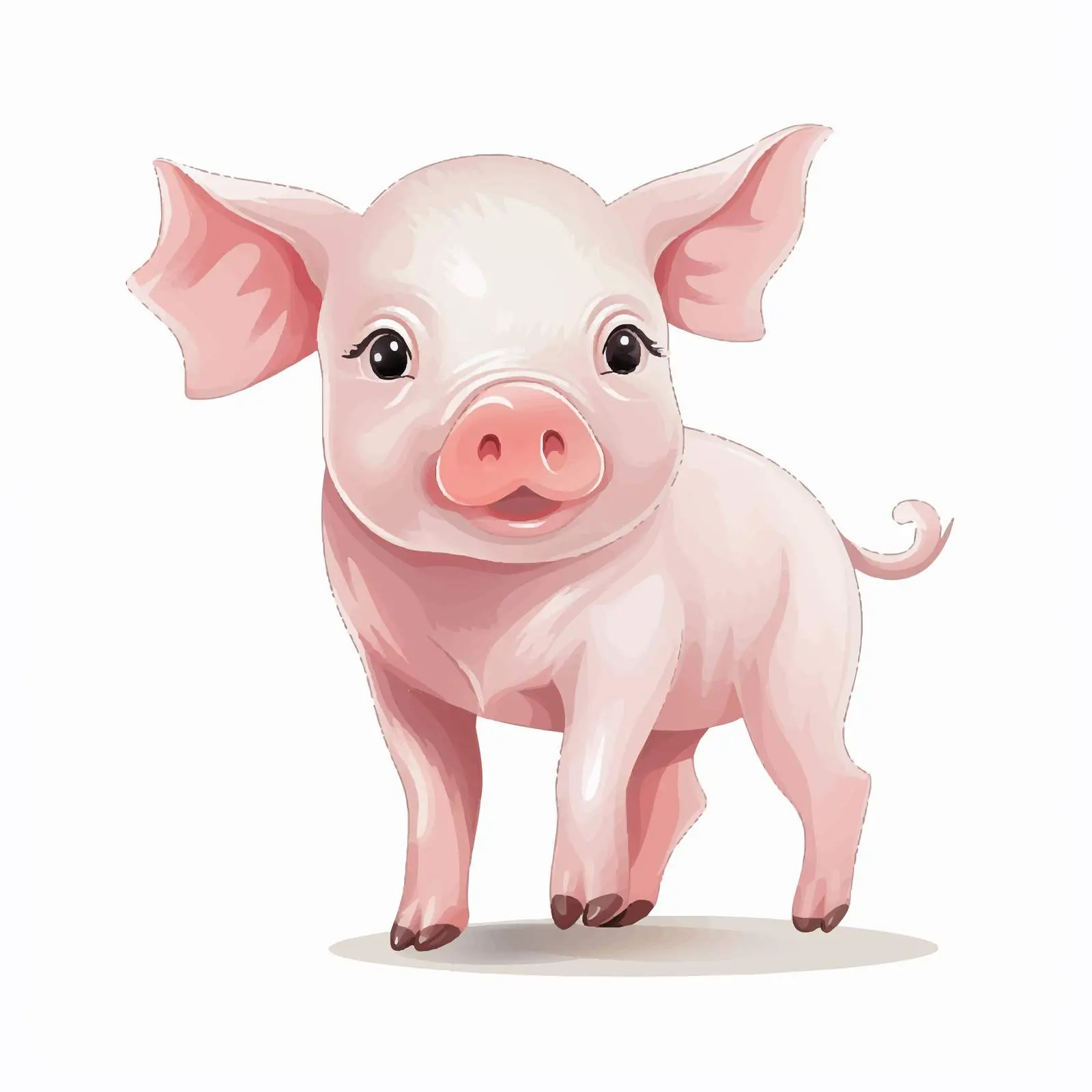 Top View Pig Vector Illustration on White Background – free swine image from Dotvec