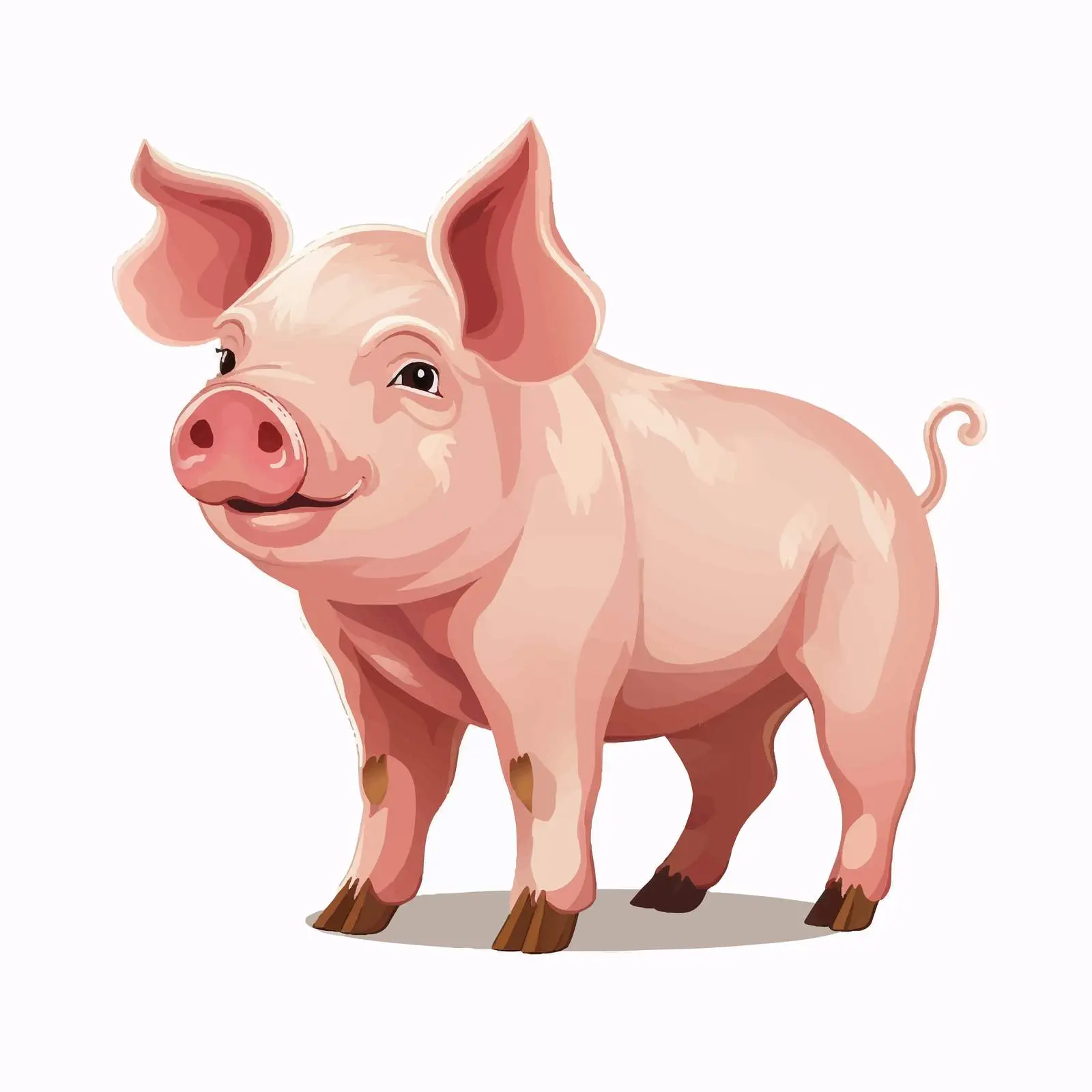 Top View Pig Vector Illustration on White Background – free rendered image from Dotvec