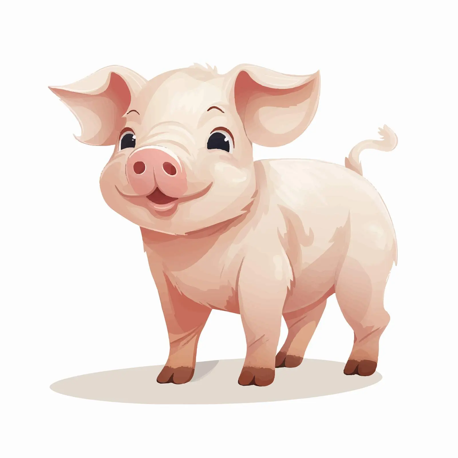 Top View Pig Vector Illustration on White Background — free download from Dotvec