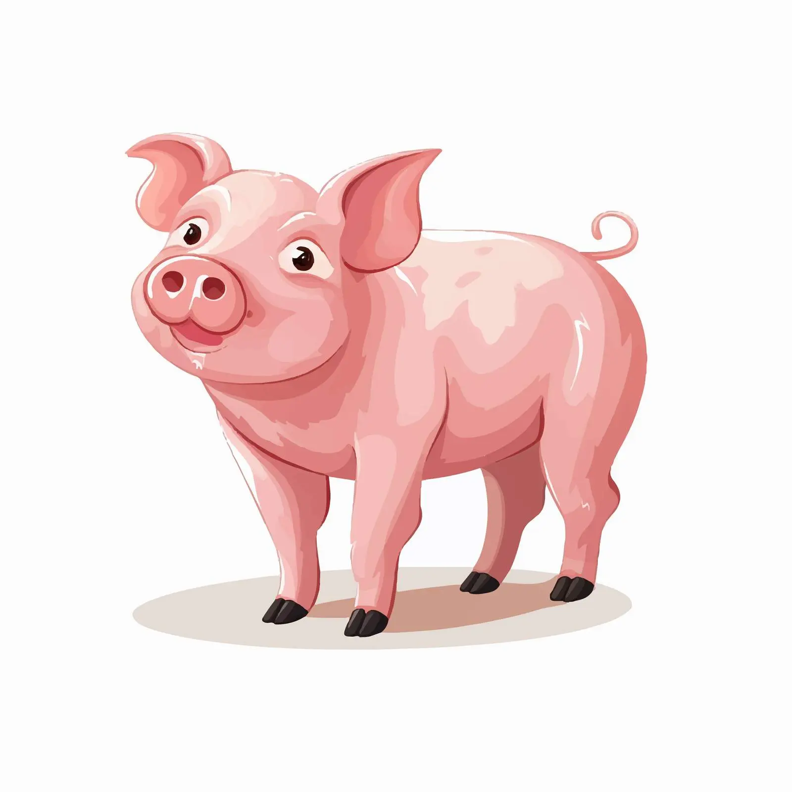 Top View Pig Vector Illustration on White Background — free download from Dotvec