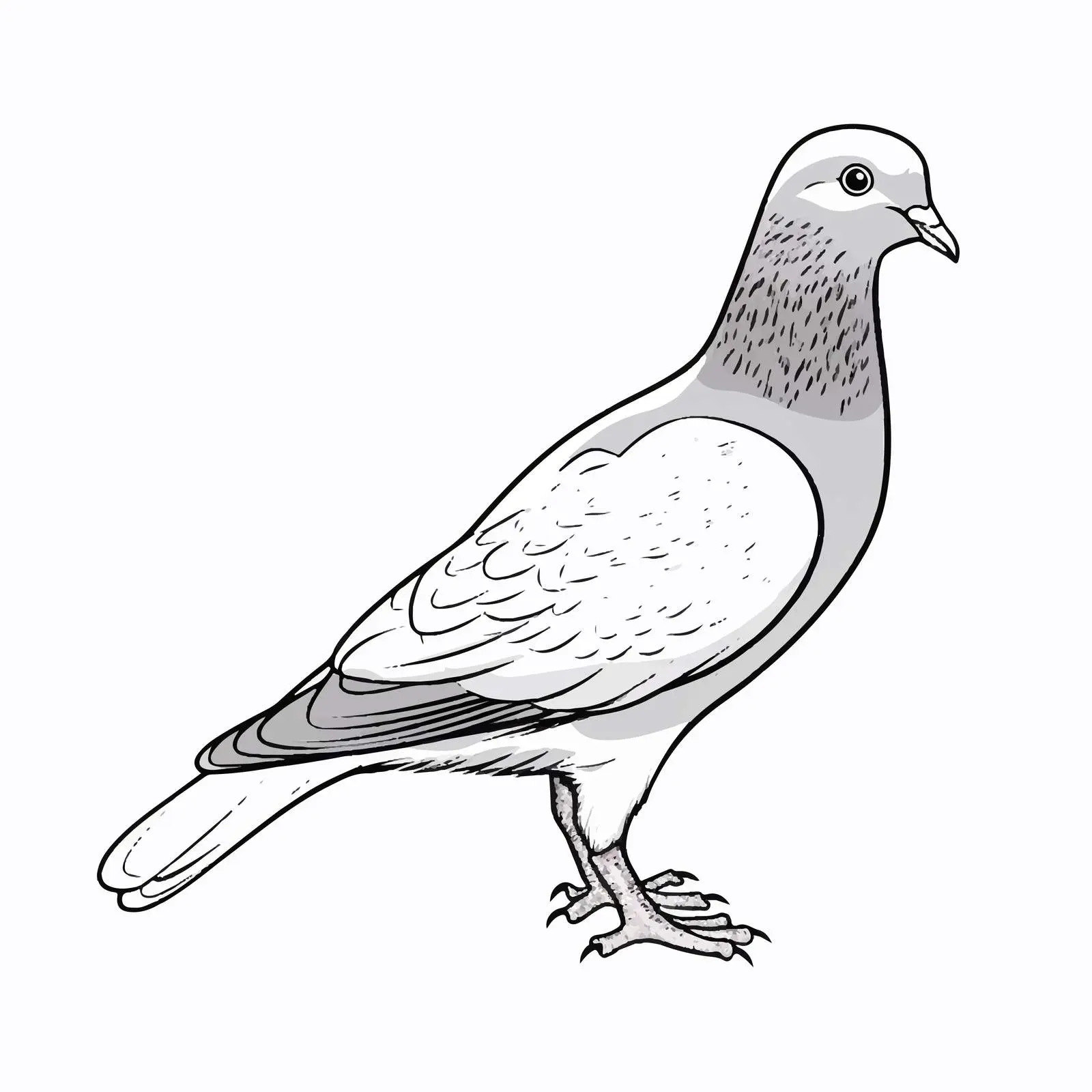 Pigeon Outline Vector Illustration on White Background — free download from Dotvec
