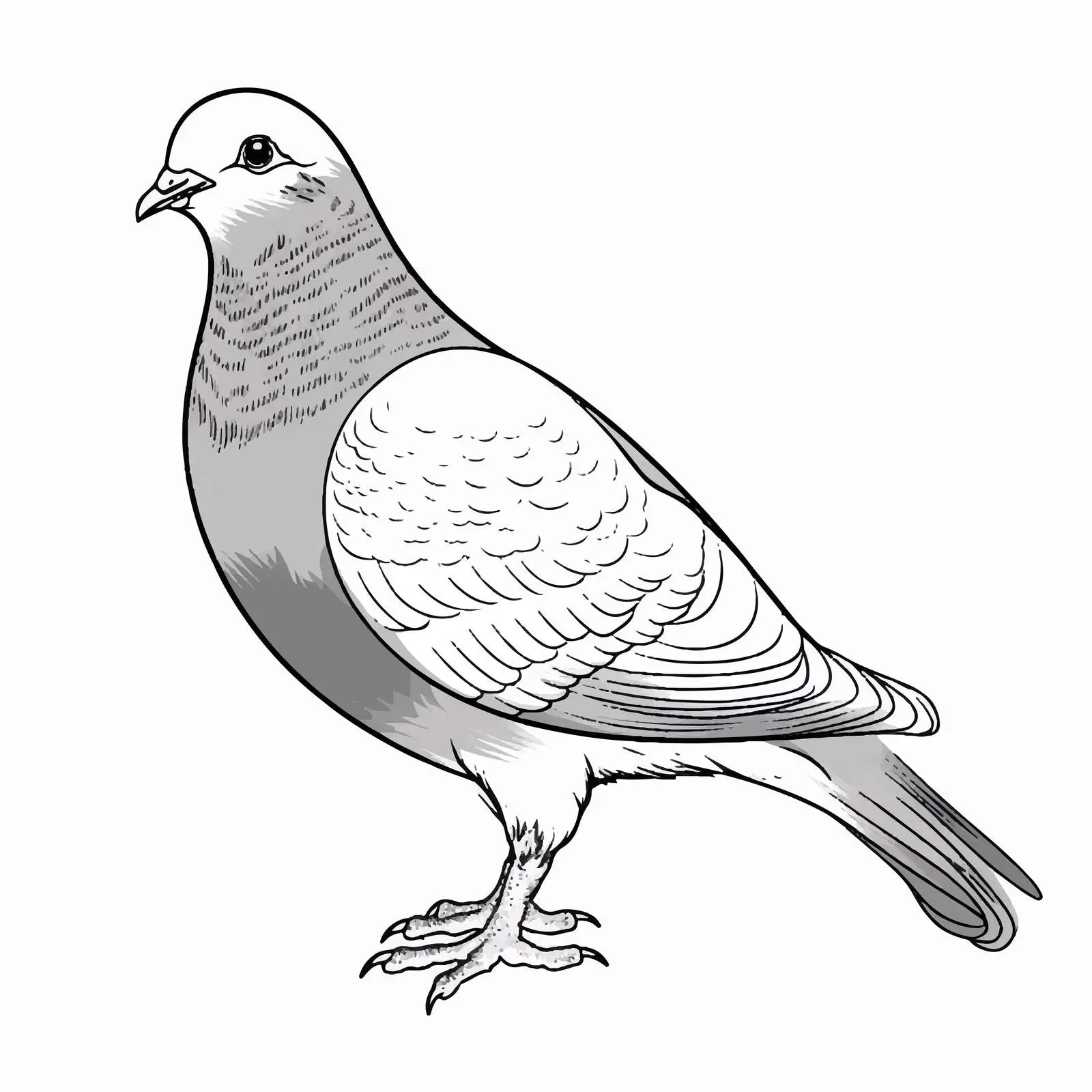 Pigeon Outline Vector Illustration on White Background — free download from Dotvec