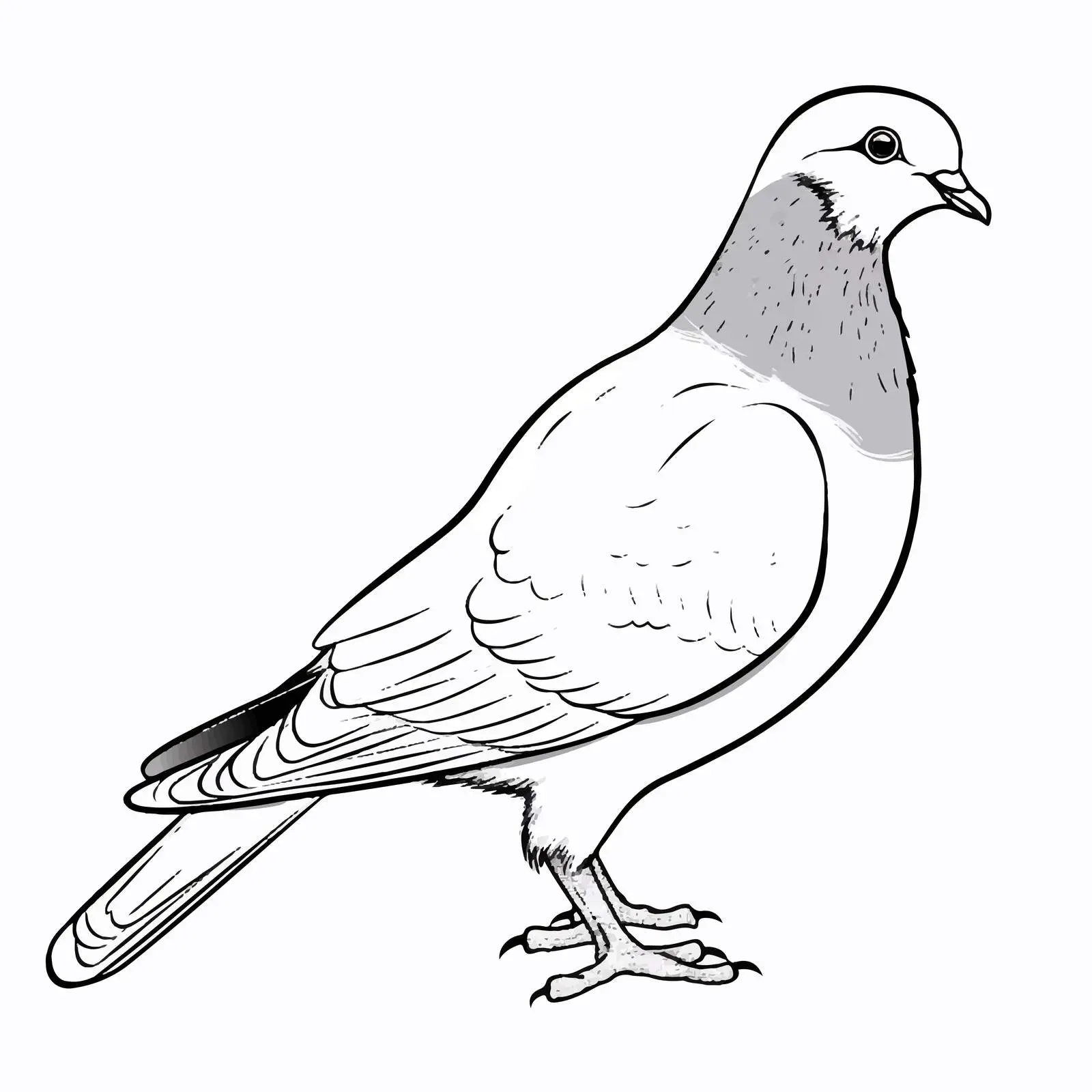 Pigeon Outline Vector Illustration on White Background — free download from Dotvec