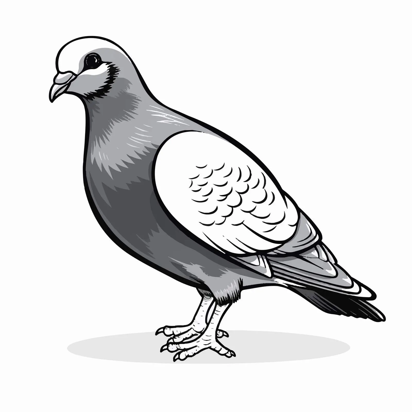 Pigeon Vector Outline Illustration on White Background — free download from Dotvec