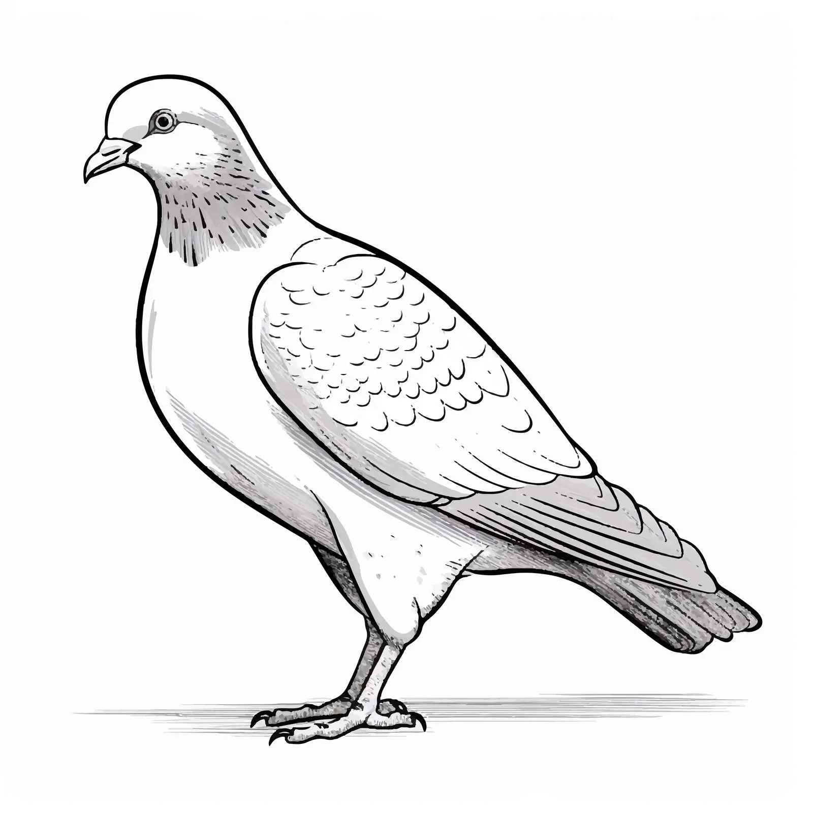 Cartoon Pigeon Sketch Vector Illustration — free download from Dotvec