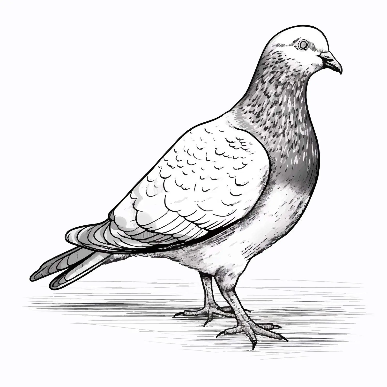 Cartoon Pigeon Vector Illustration Sketch — free download from Dotvec
