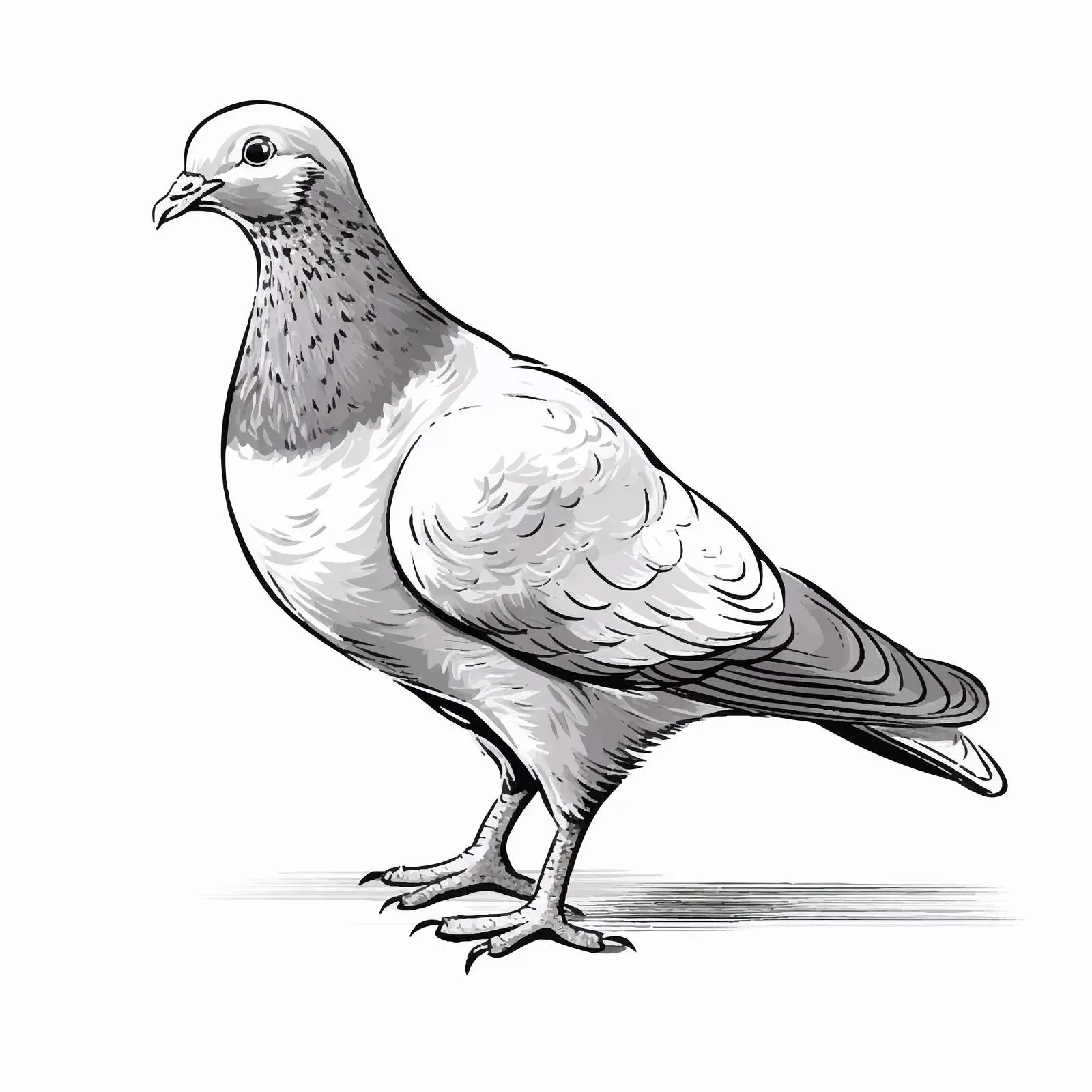 Cartoon Pigeon Vector Sketch Illustration – free cartooning image from Dotvec