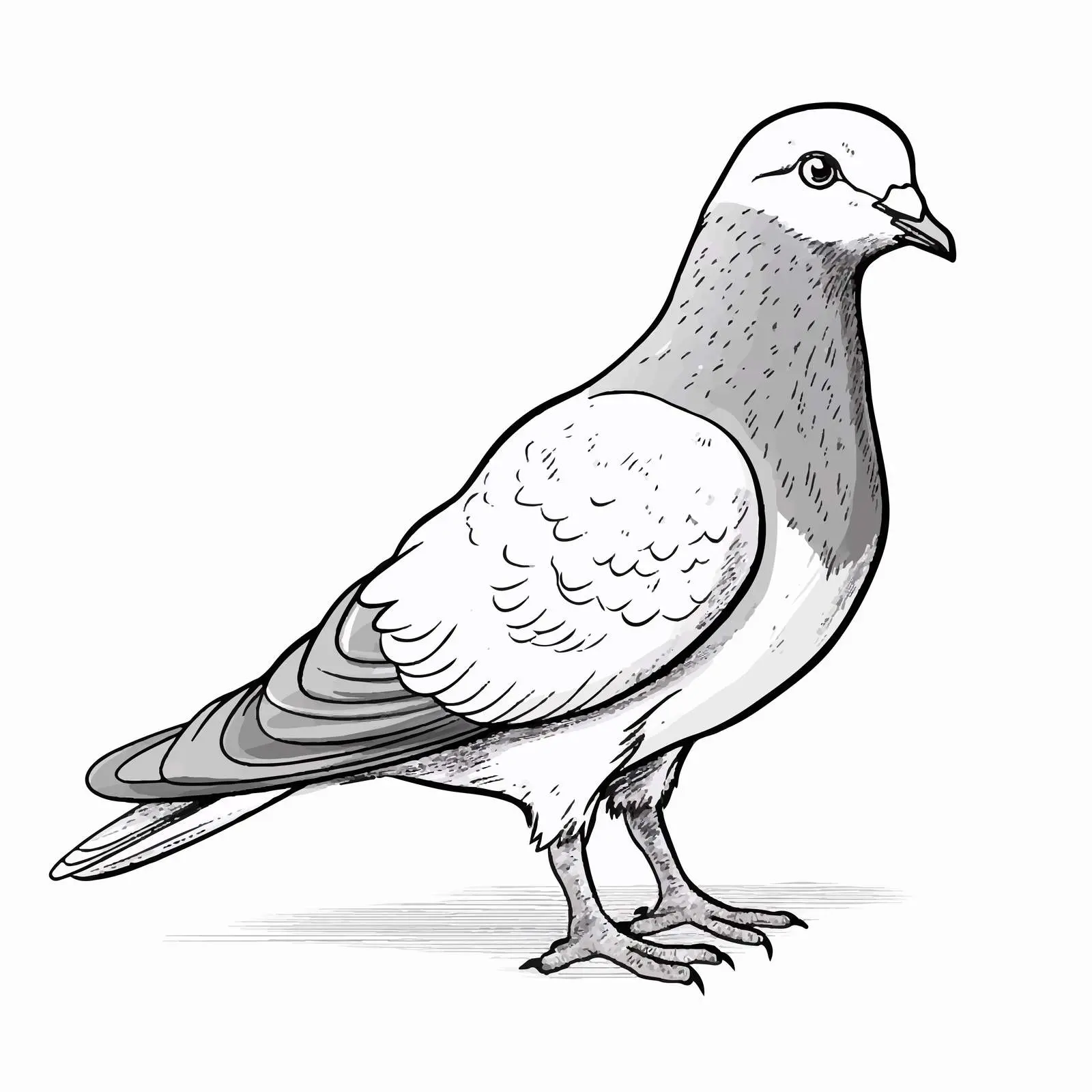 Cartoon Pigeon Vector Sketch Illustration — free download from Dotvec