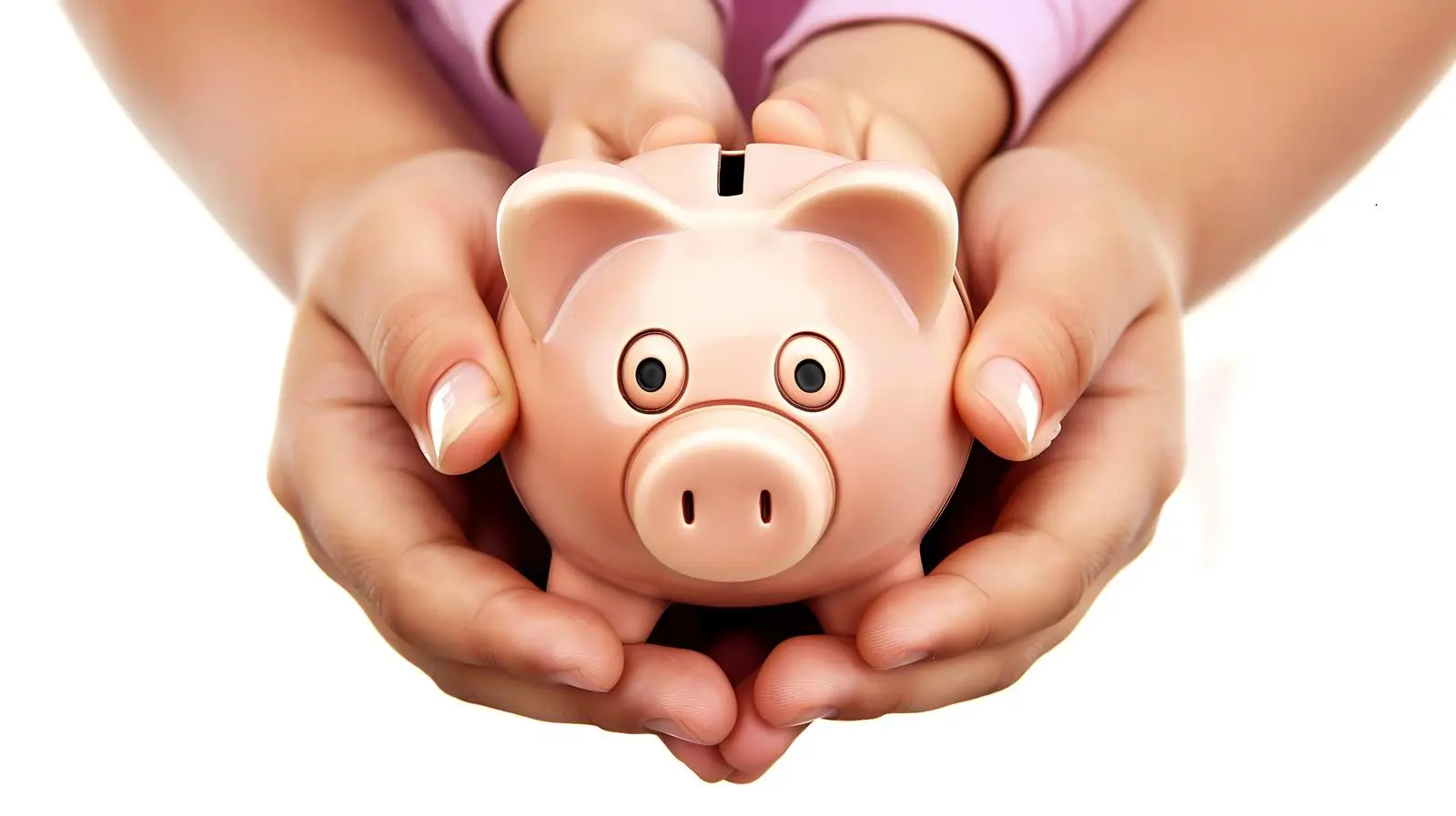 Family Holding Piggy Bank on White Background – free financial image from Dotvec