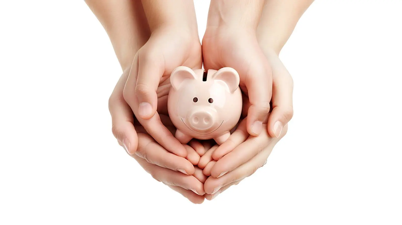 Family Holding Piggy Bank on White Background – free financial image from Dotvec