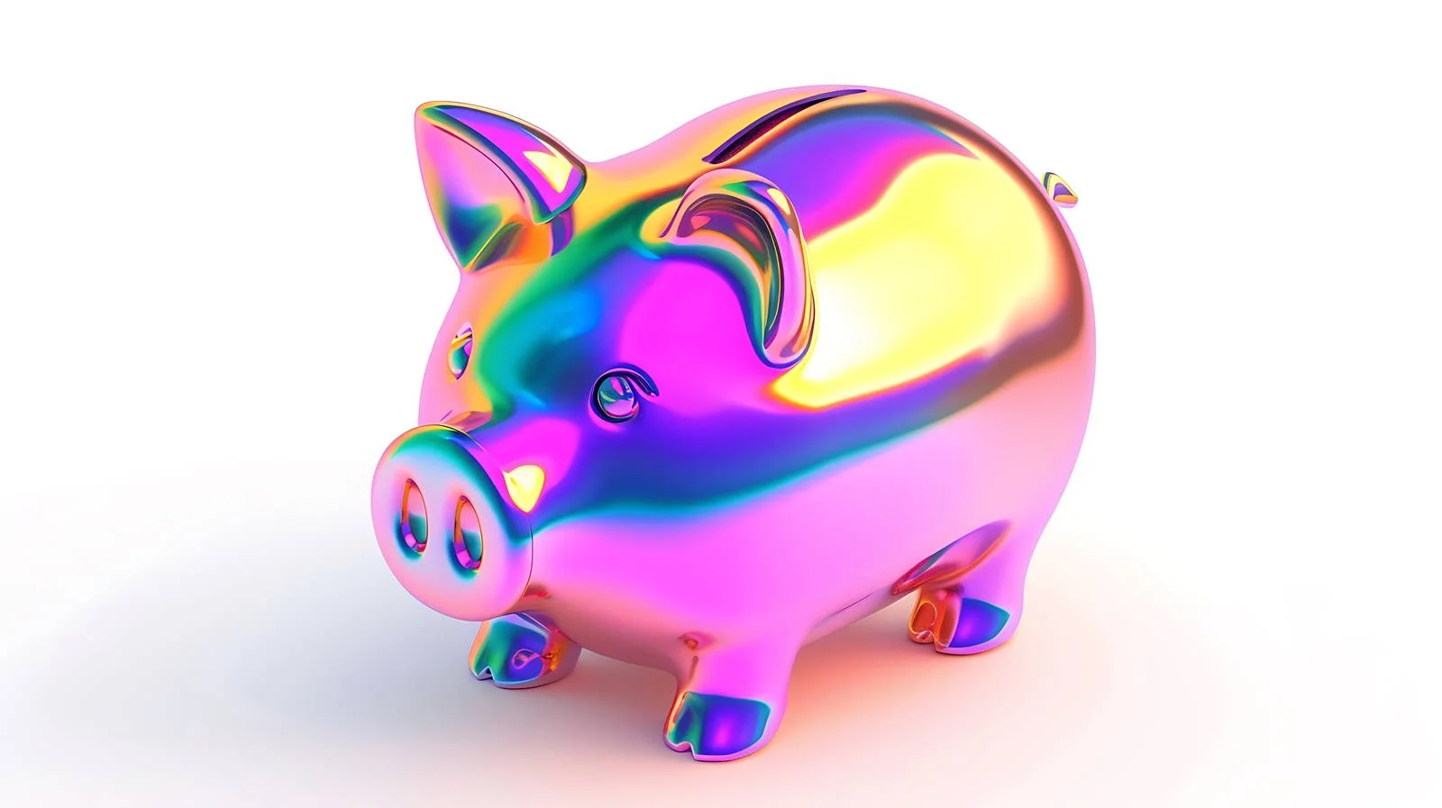 Vibrant Holographic Piggy Bank Image — free download from Dotvec