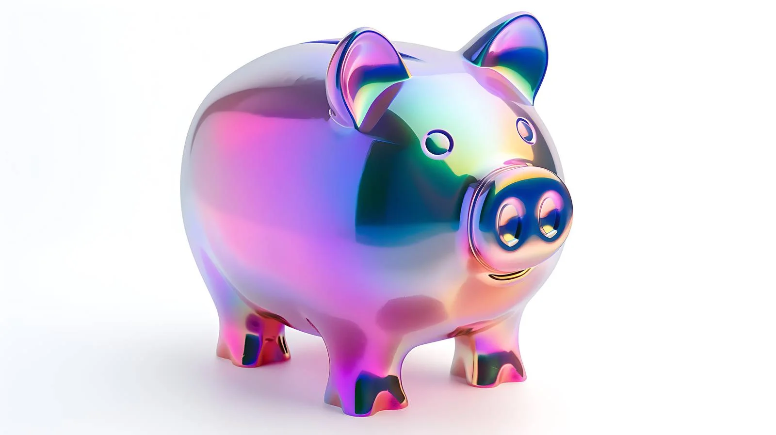 Vibrant Holographic Piggy Bank — free download from Dotvec