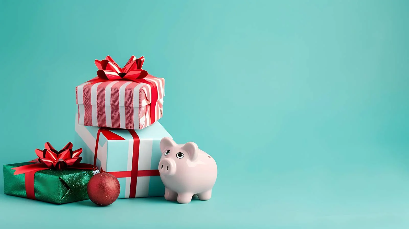 Piggy Bank and Gift Boxes Display — free download from Dotvec