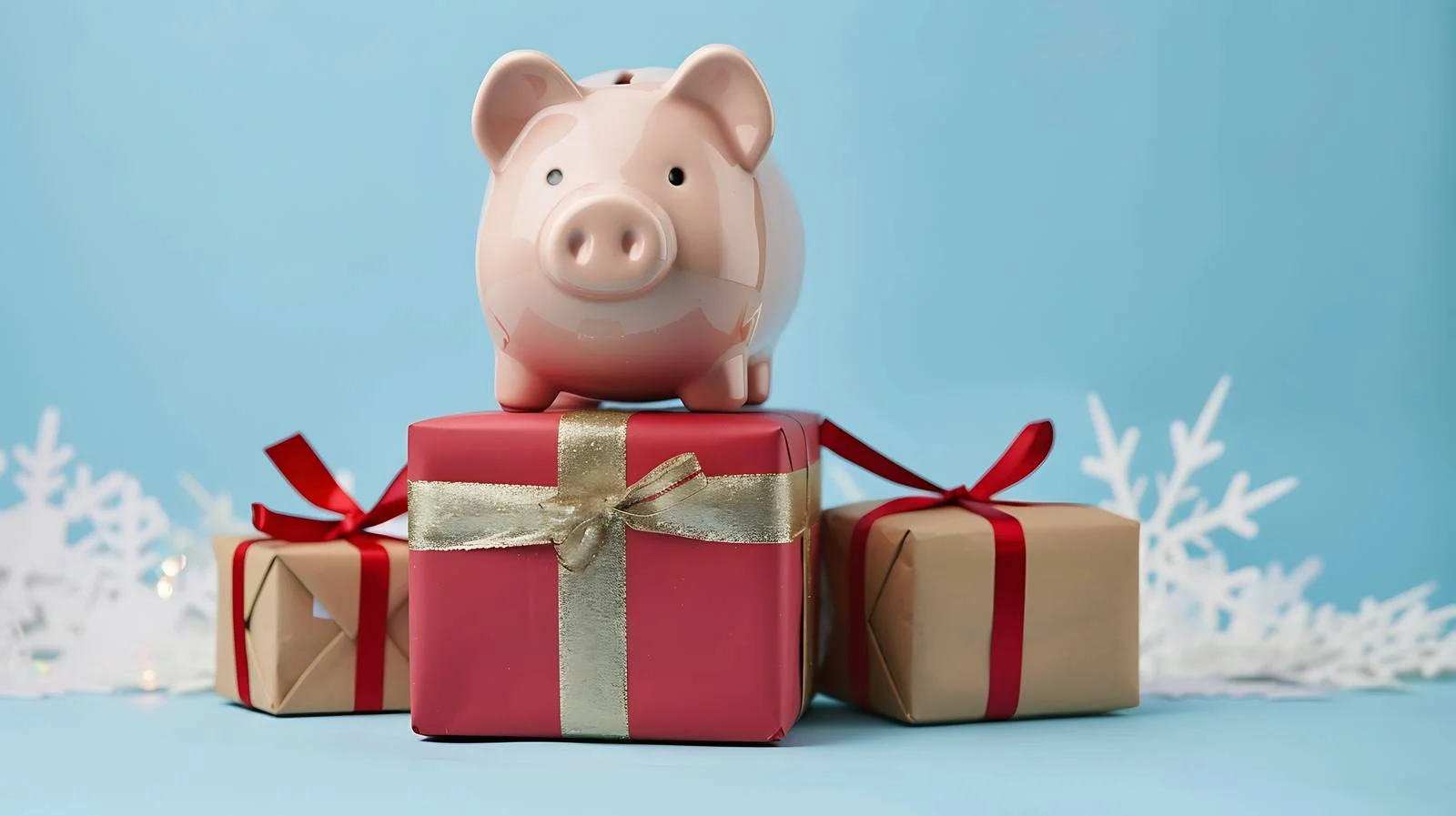 Piggy Bank and Gift Boxes Display — free download from Dotvec