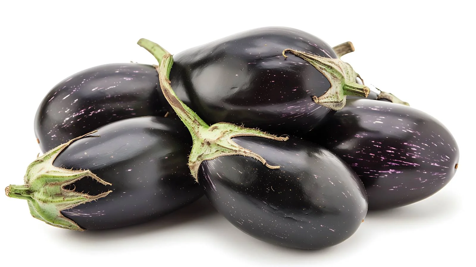 Fresh Eggplants Stack on White Background — free download from Dotvec