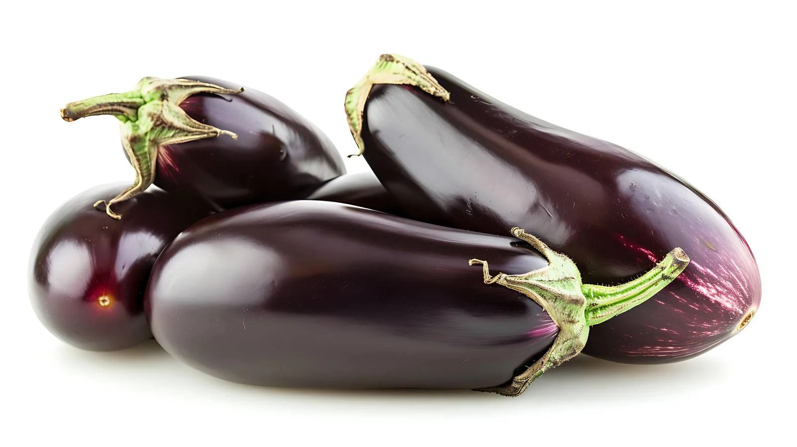 Five eggplants in a white heap — free download from Dotvec