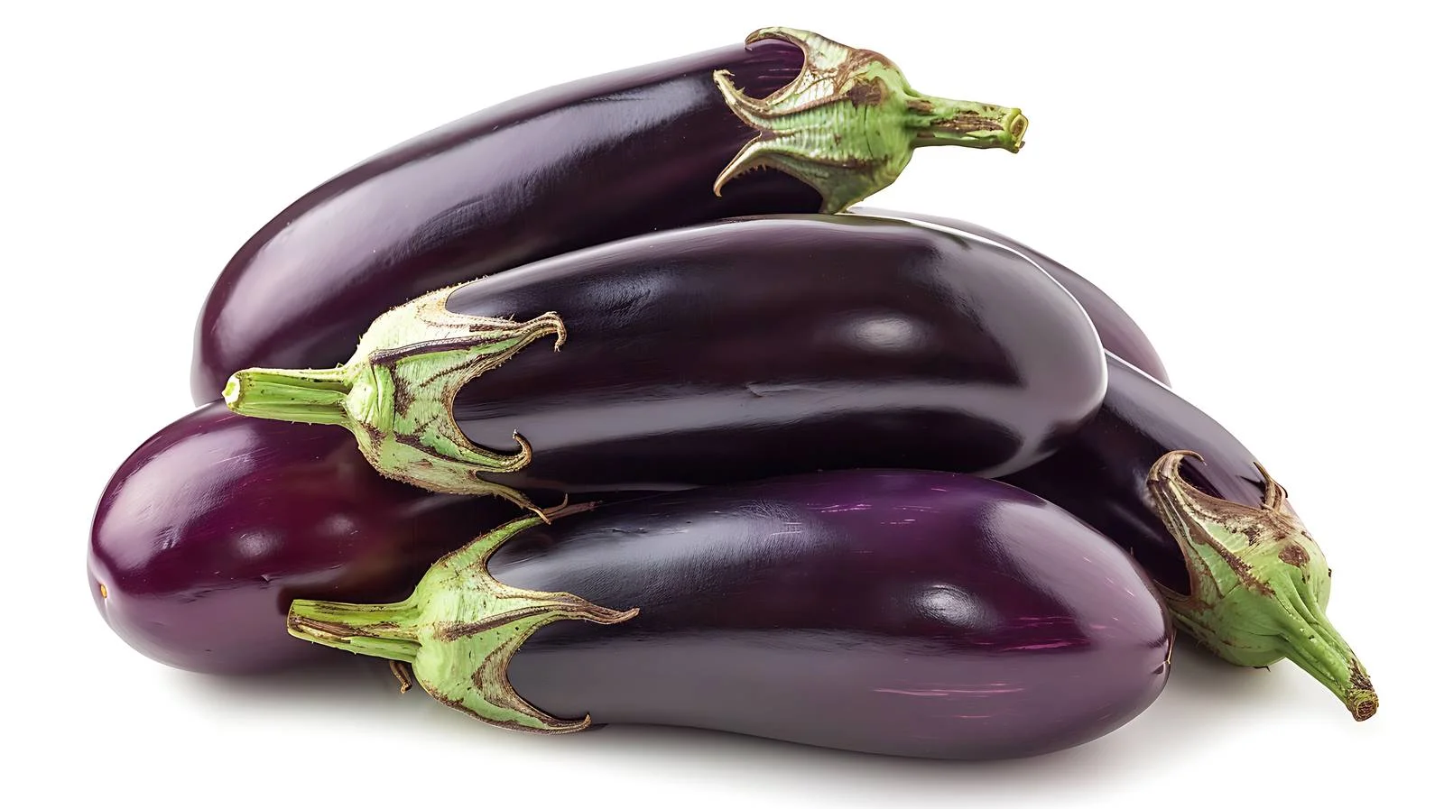 Fresh Eggplants Stack on White Background — free download from Dotvec