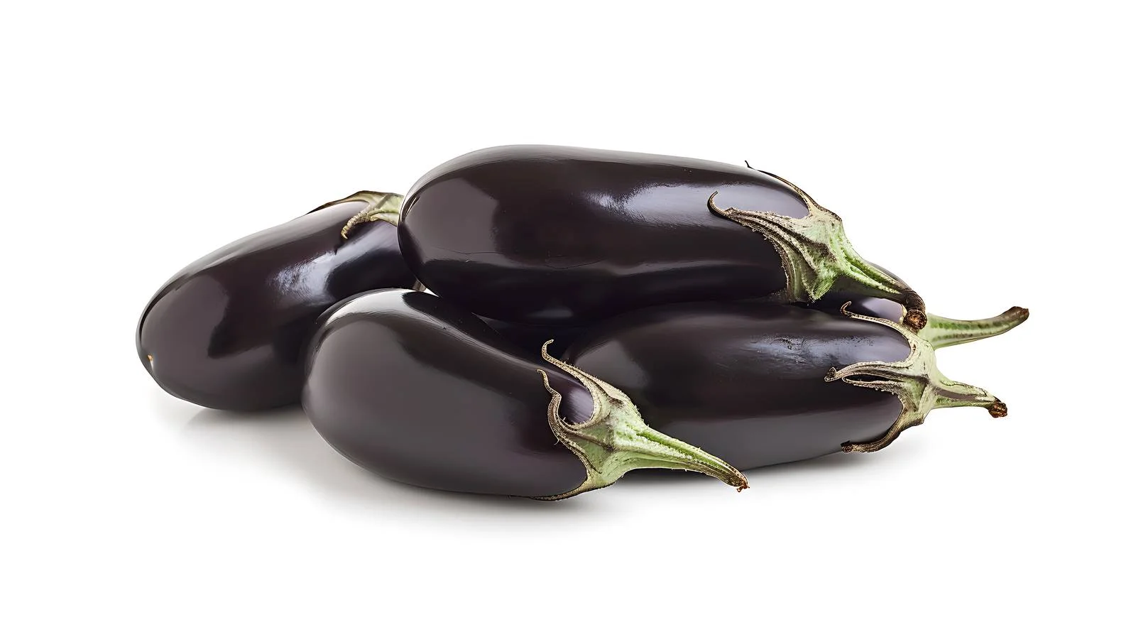 Fresh Five Eggplants on White Background — free download from Dotvec
