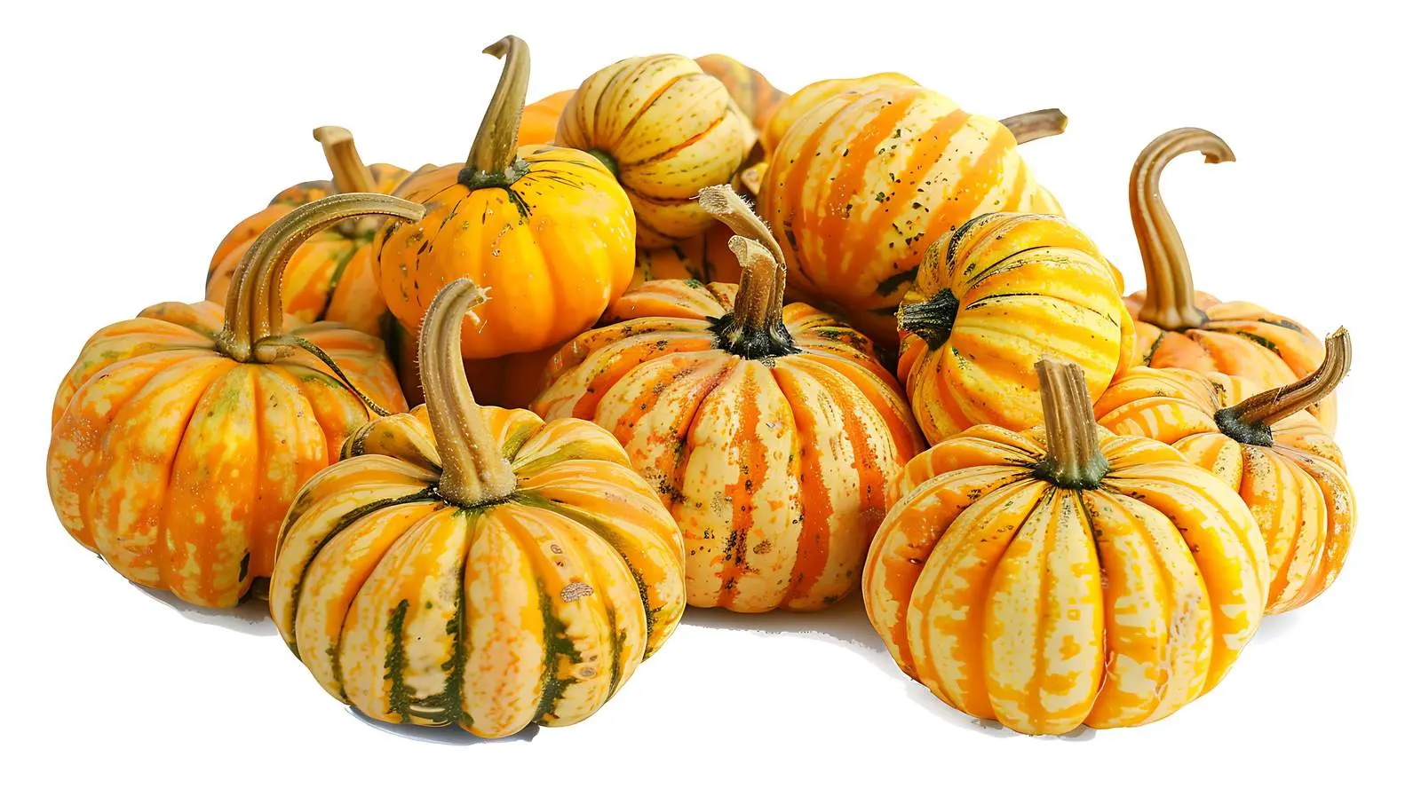 Harvested Striped Pumpkins Piled at Farmer's Market – free farm scenery image from Dotvec
