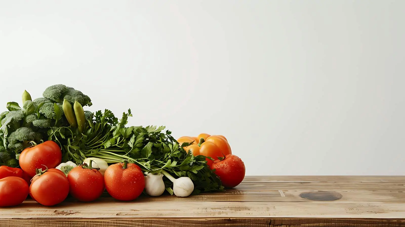 Organic Vegetables on Wooden Table Isolated — free download from Dotvec
