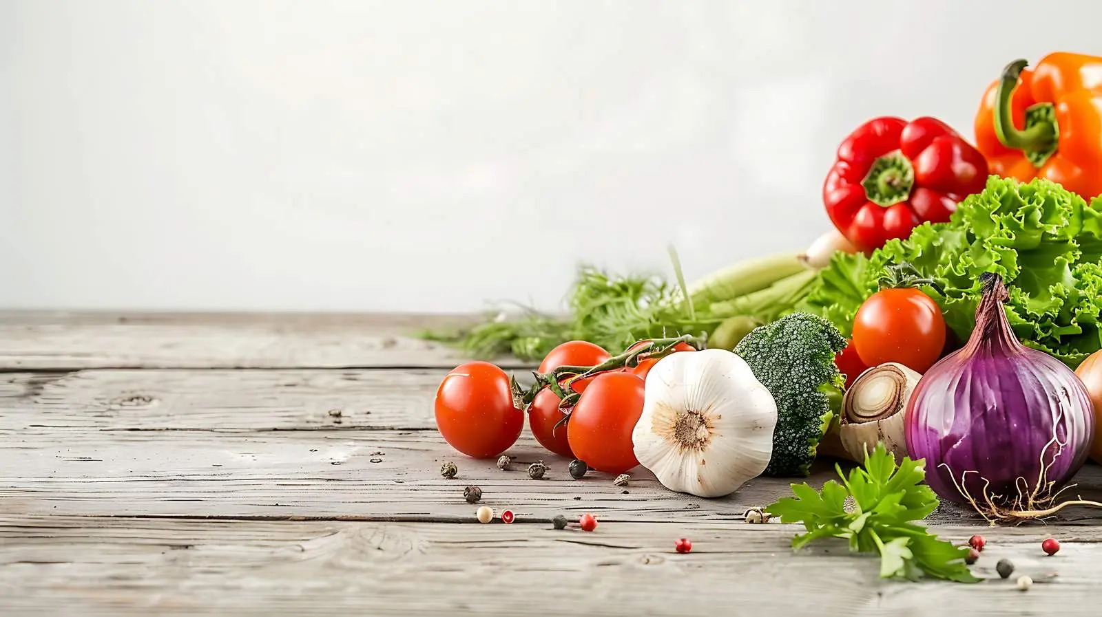 Organic Vegetables Pile on Wooden Table — free download from Dotvec