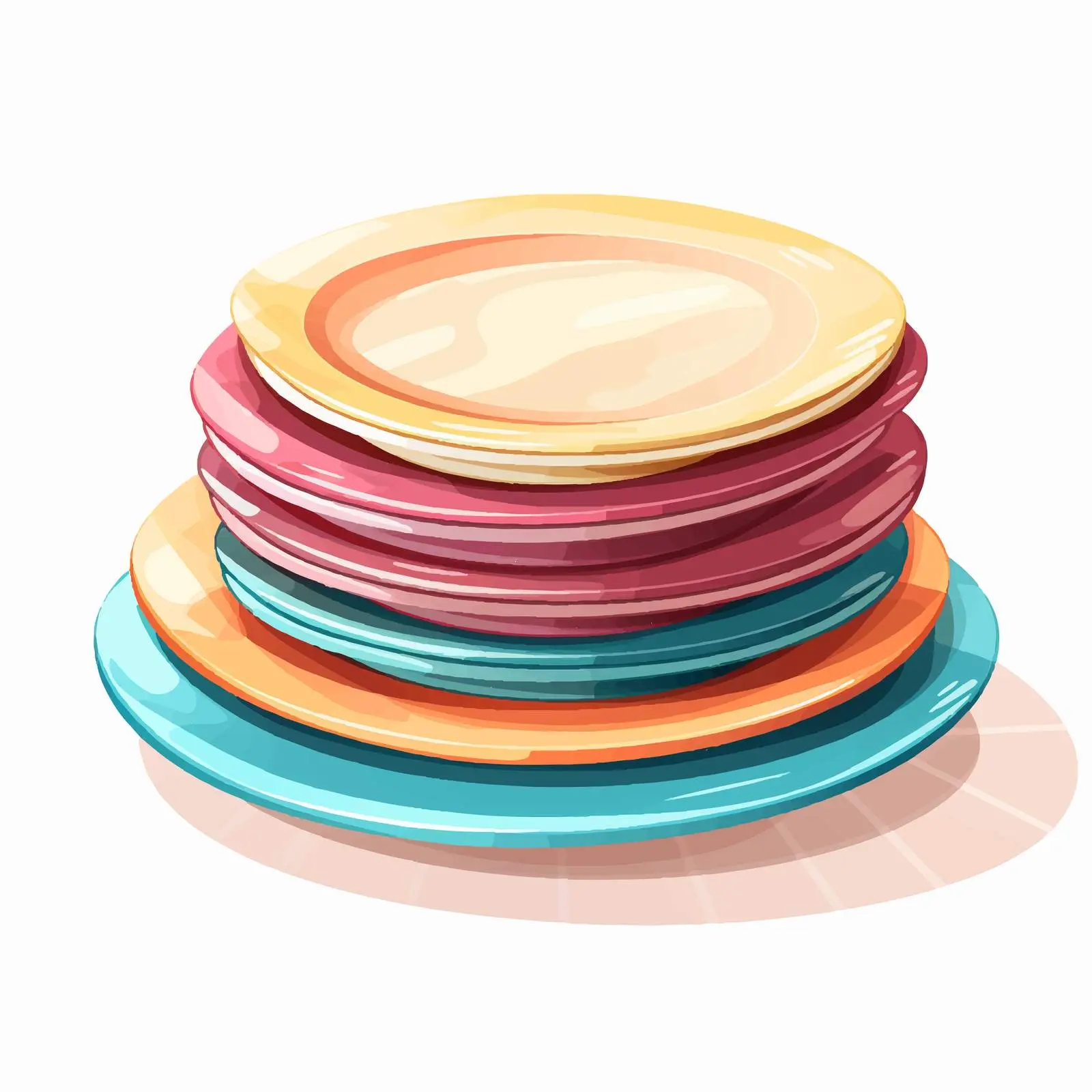 Cartoon Vector of a Pile of Plates — free download from Dotvec
