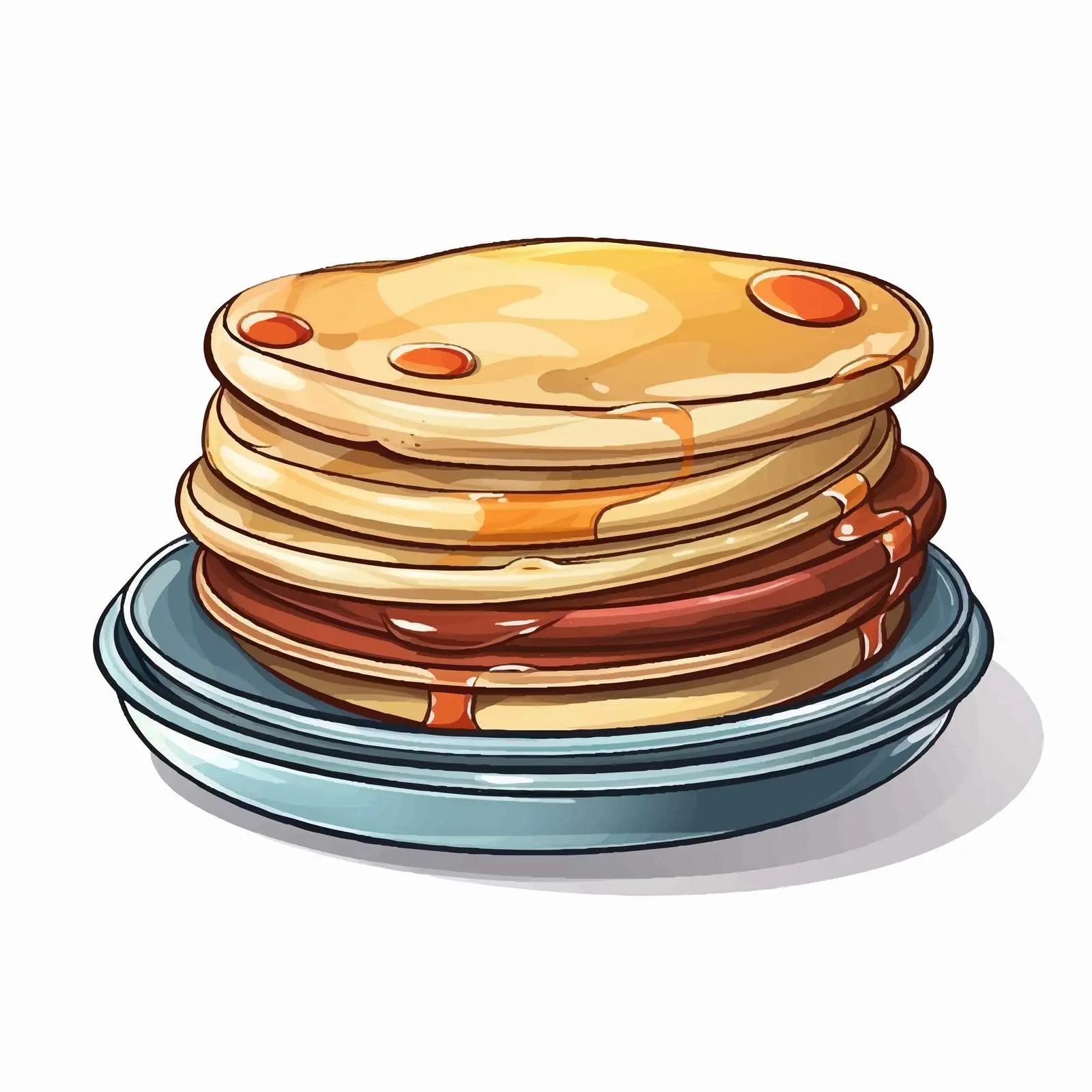 Cartoon Vector Illustration of Pile of Plates — free download from Dotvec