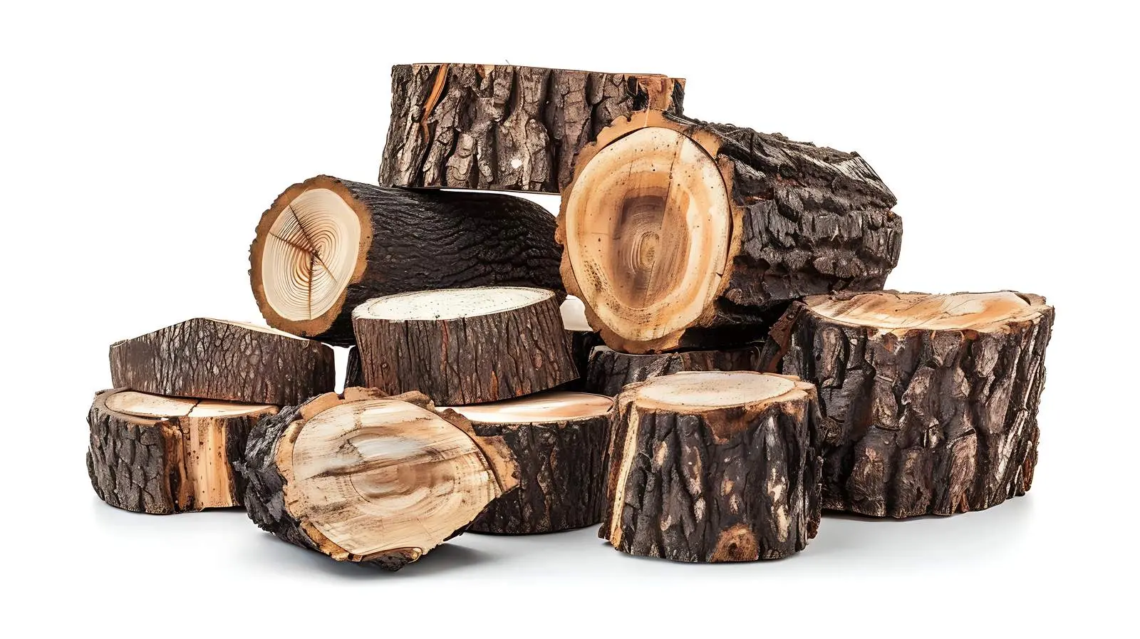 Stacks of Lumber and Wood Logs on White Background — free download from Dotvec