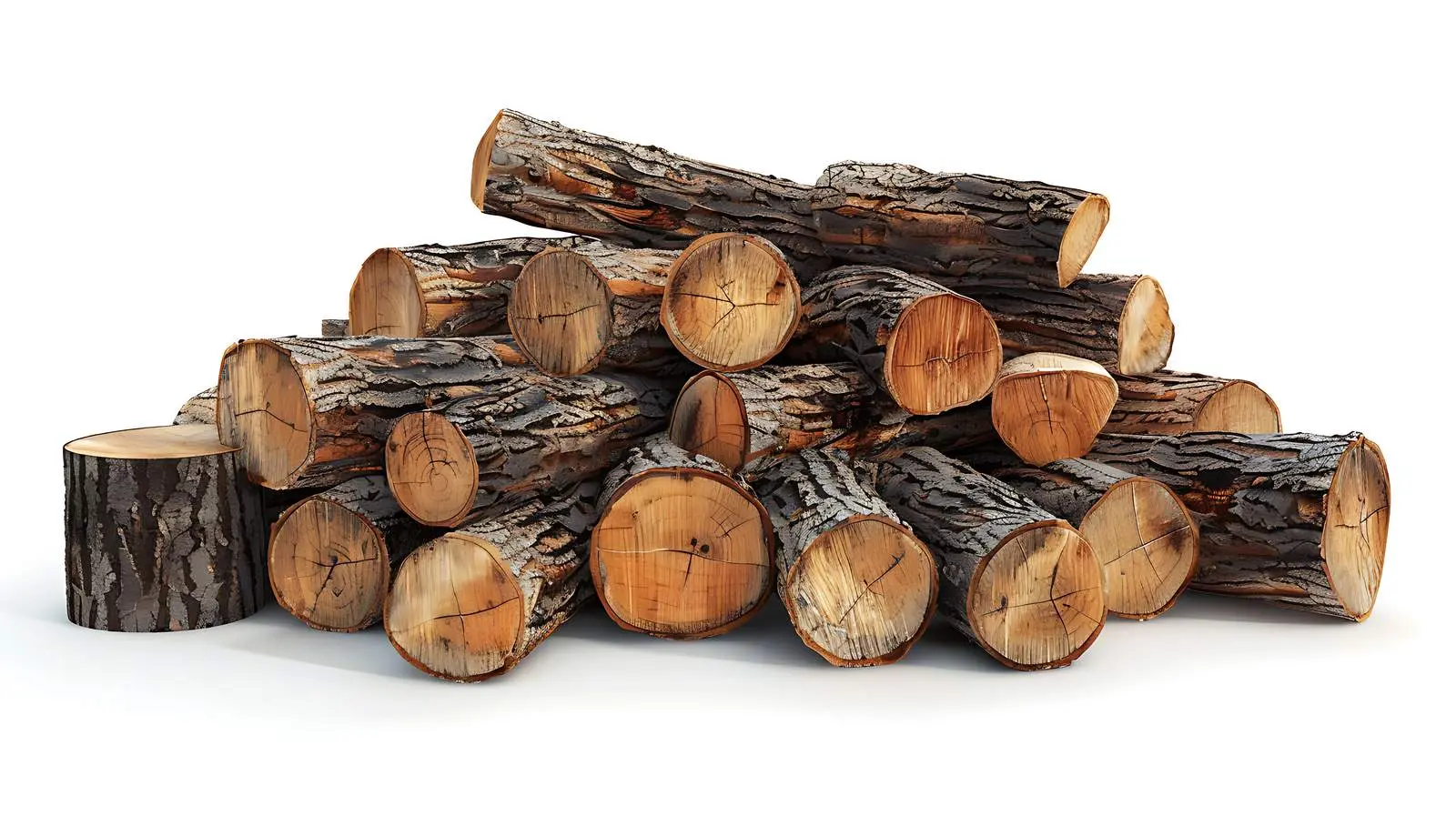 Wood Logs and Stumps Stacked on White Background – free carpentry image from Dotvec