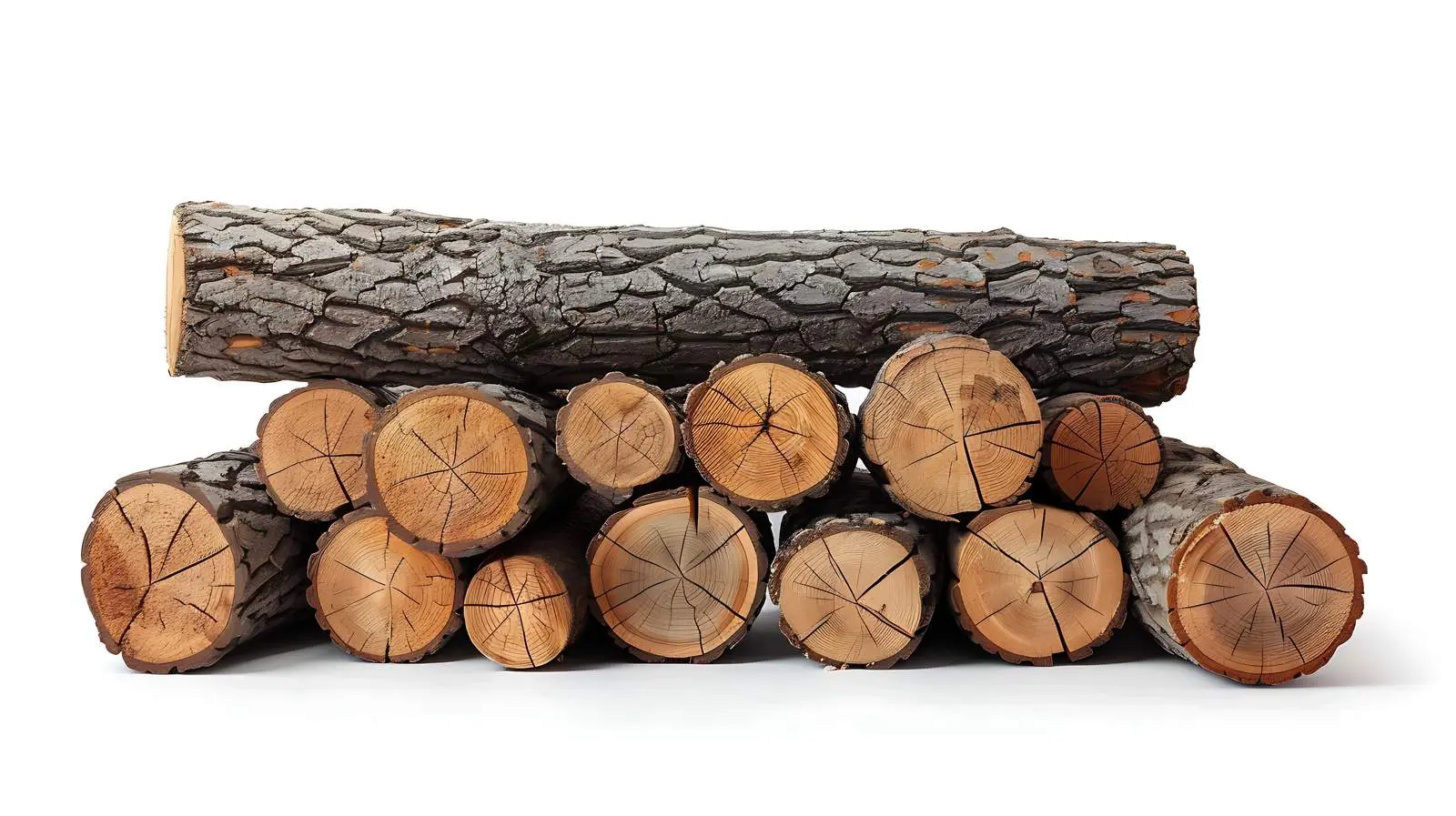 Stacked Wood Logs and Stumps on White Background — free download from Dotvec