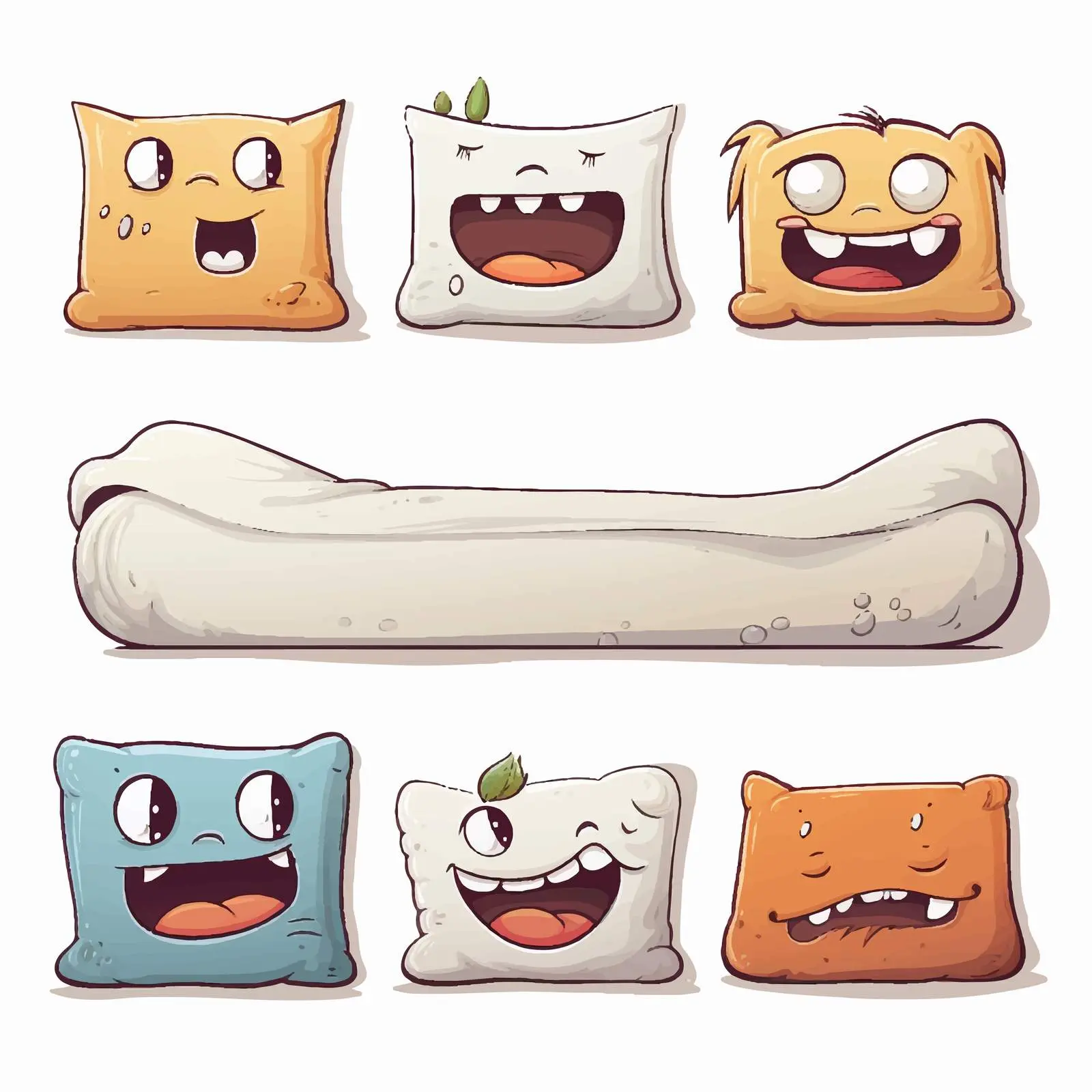 Cartoon Pillow Line Vector Illustration — free download from Dotvec