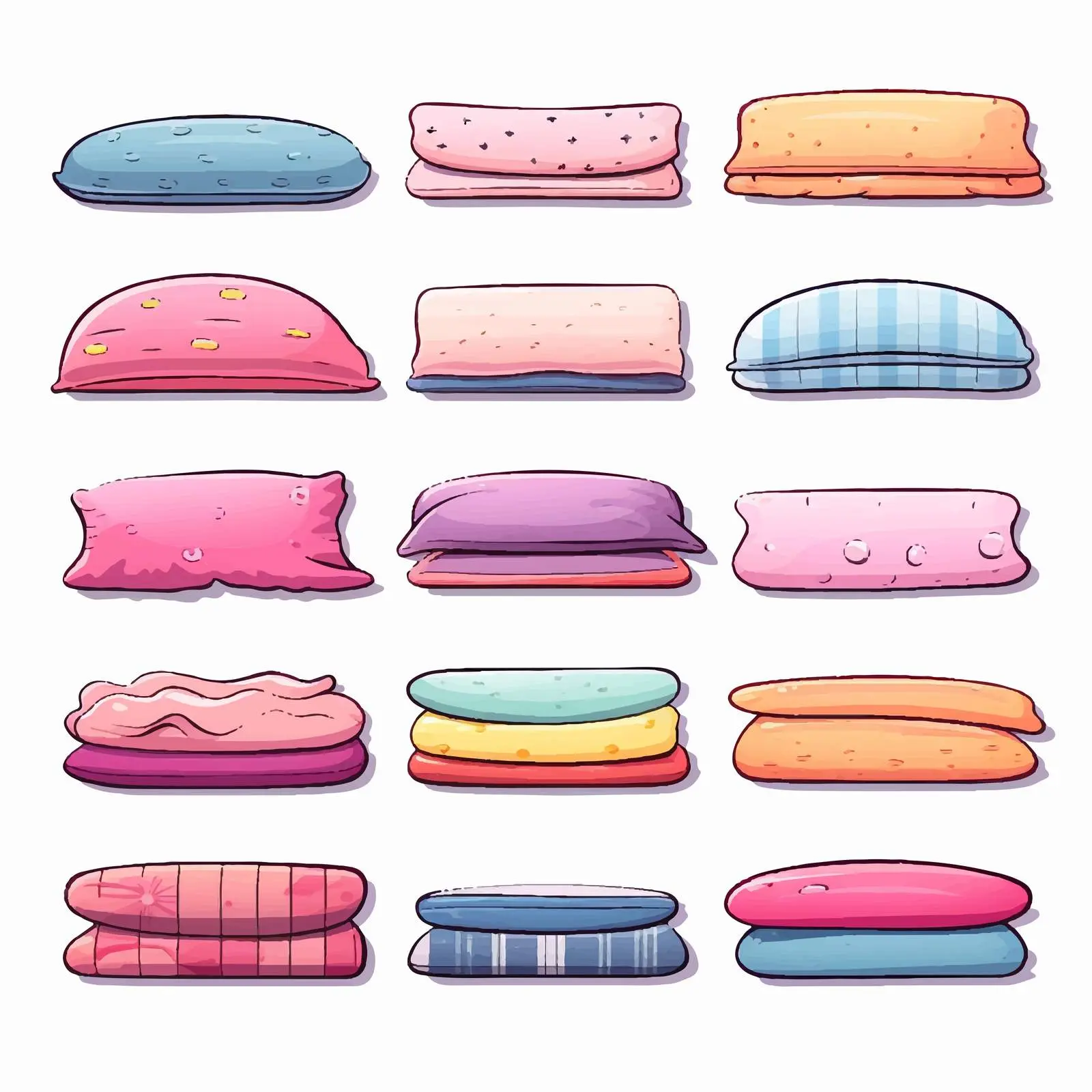 Cartoon Pillow Line Vector Illustration — free download from Dotvec