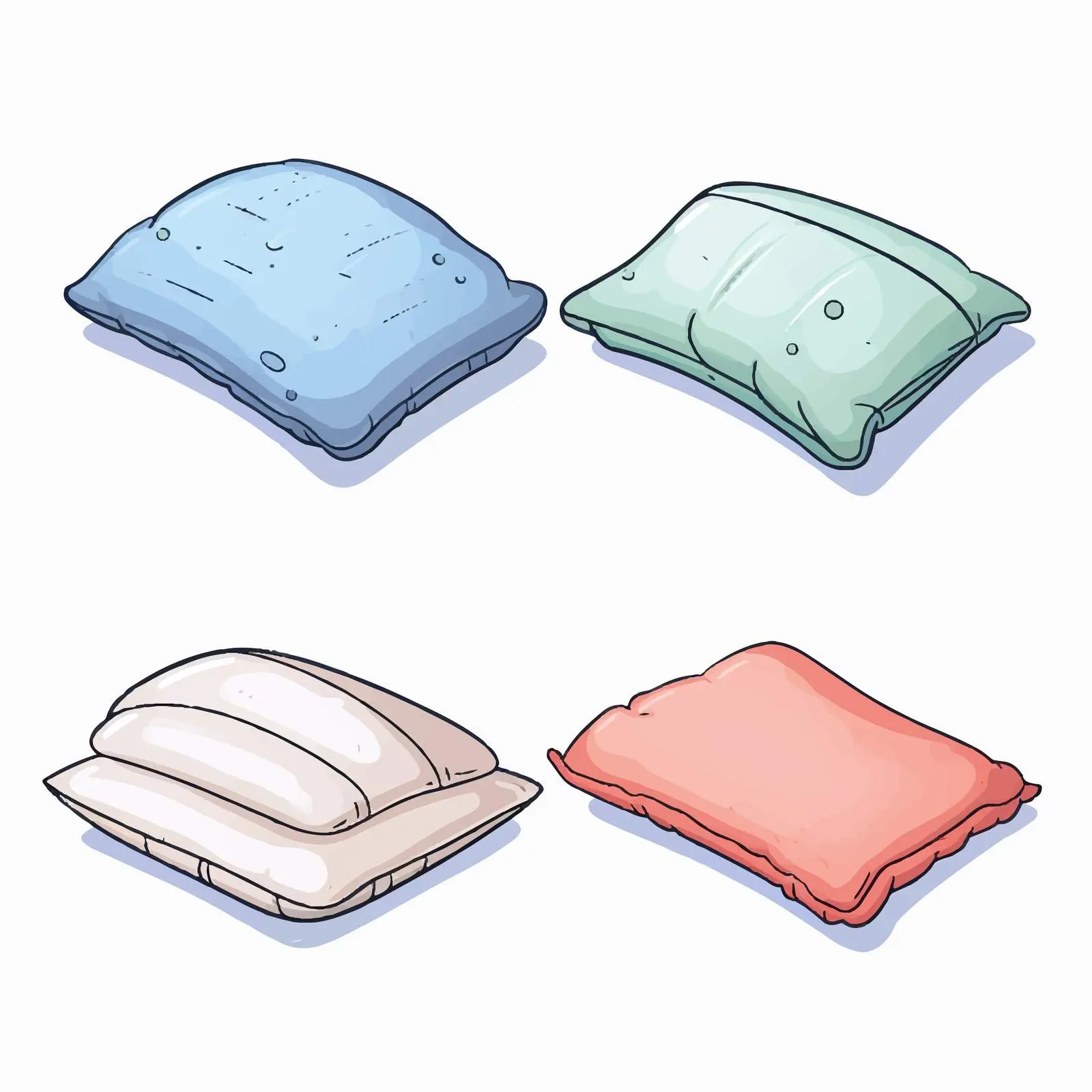 Cartoon Pillow Line Vector Illustration — free download from Dotvec