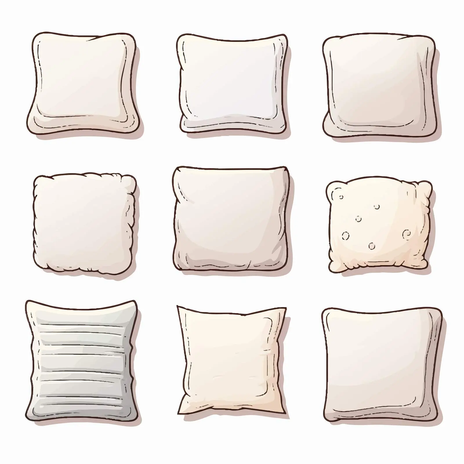 Cartoon Pillow Line Vector Illustration — free download from Dotvec