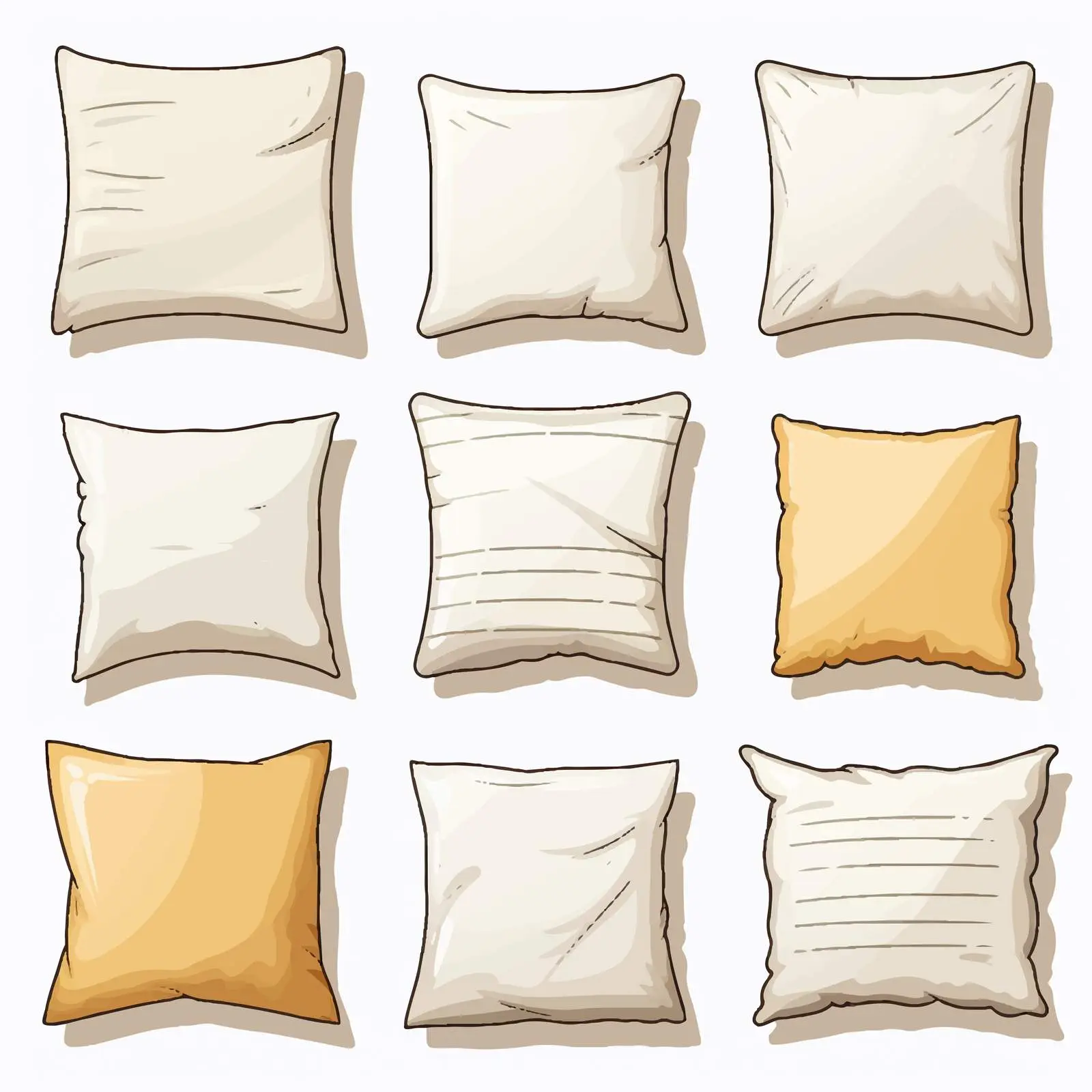 Pillow Line Vector Illustration on White Background — free download from Dotvec