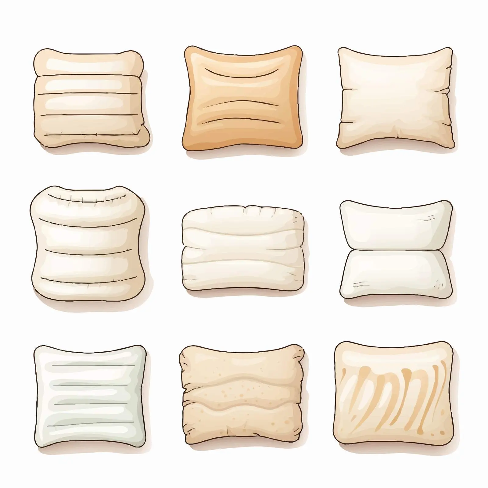 Pillow Line Vector Illustration on White Background — free download from Dotvec